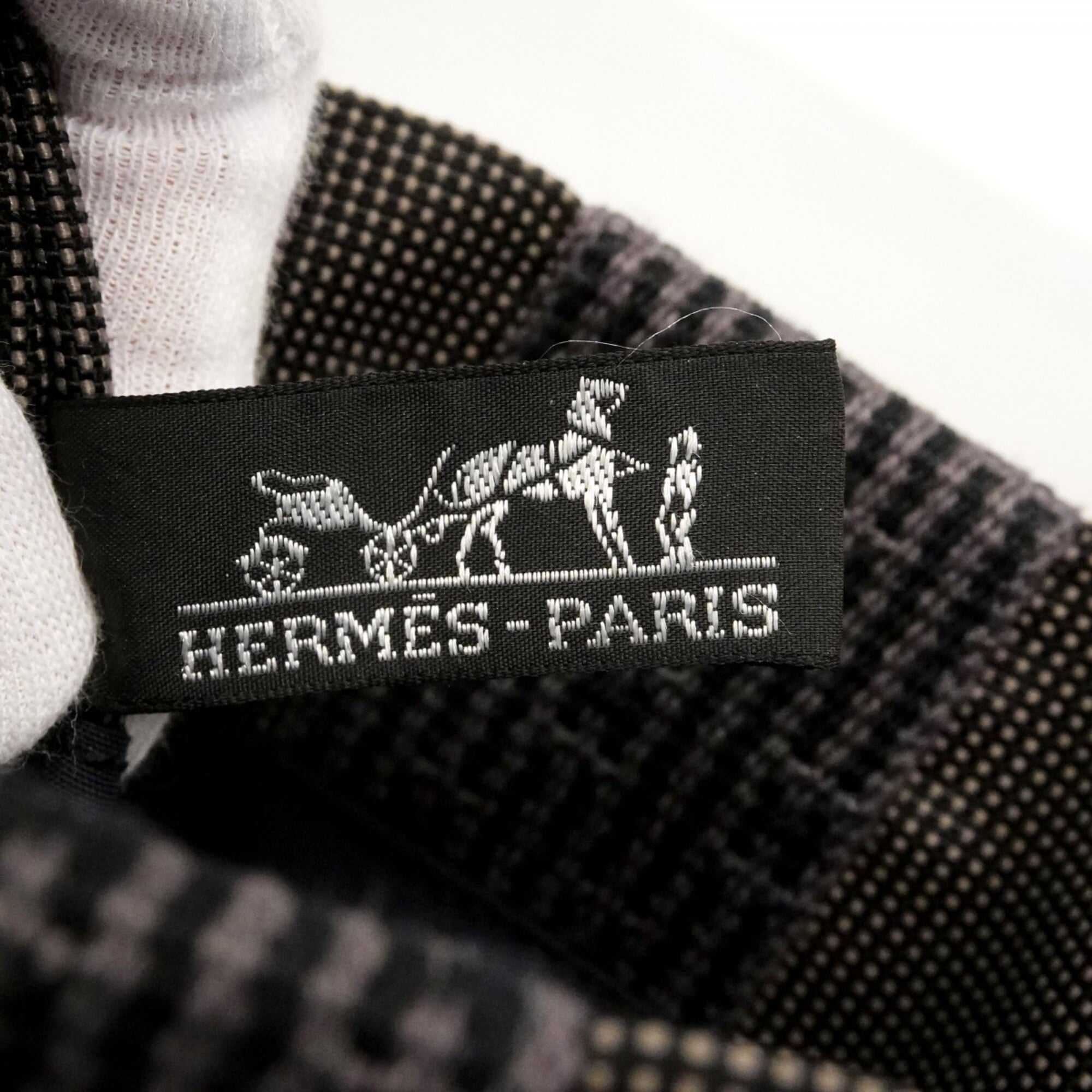 Hermes Gray Canvas Shoulder Bag (Pre-Owned)