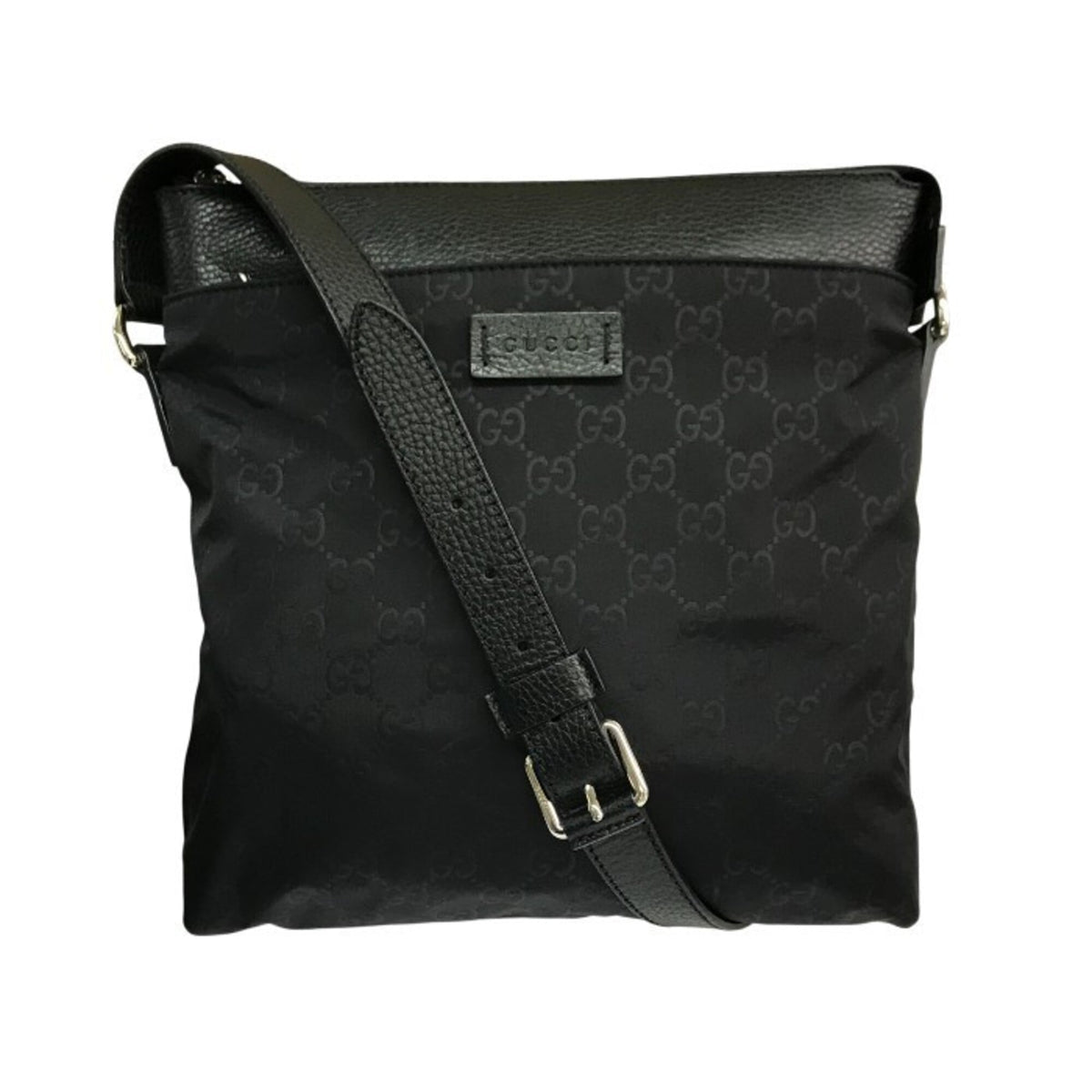 Gucci Black Nylon Leather Shoulder Bag (Pre-Owned)