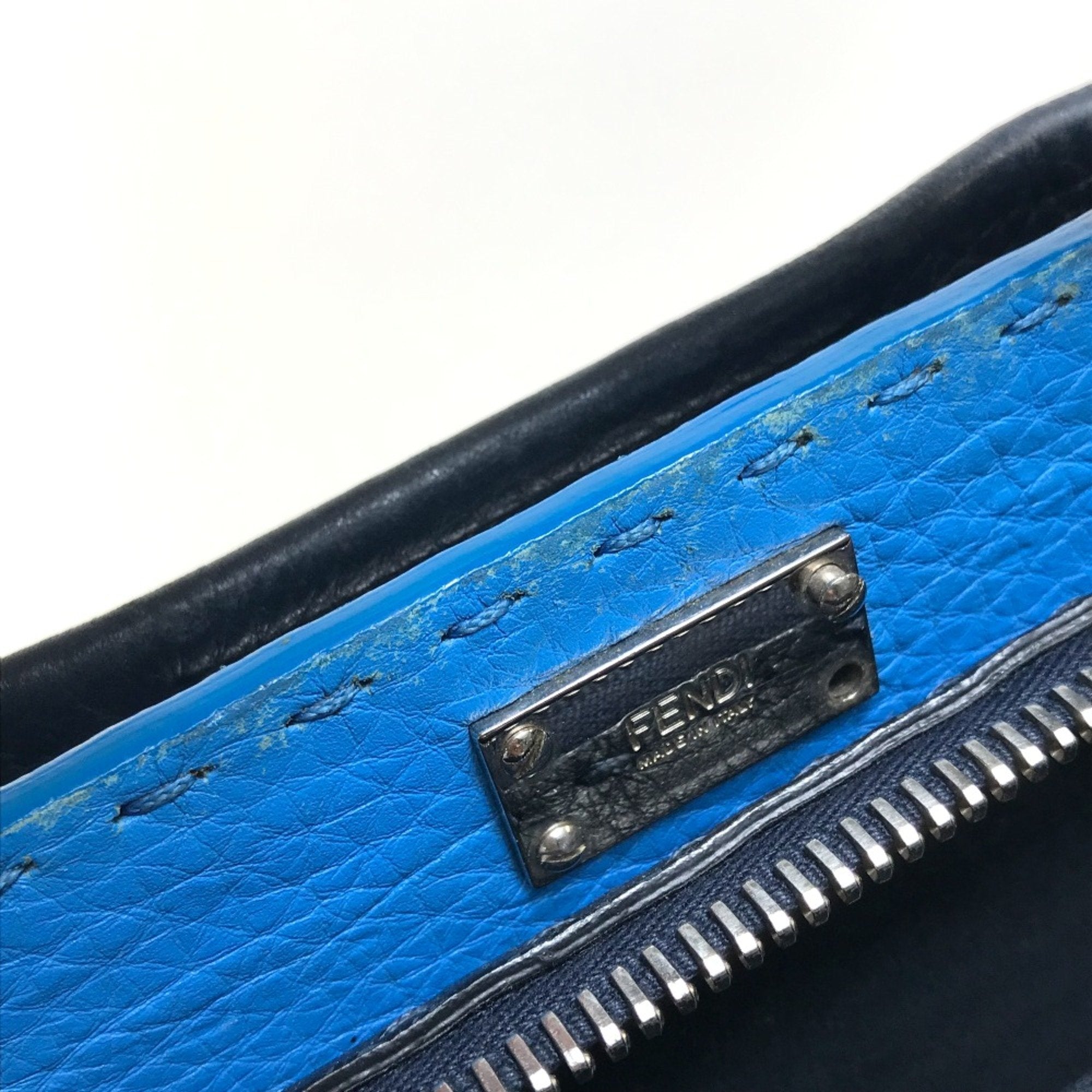 Fendi Navy Leather Briefcase (Pre-Owned)