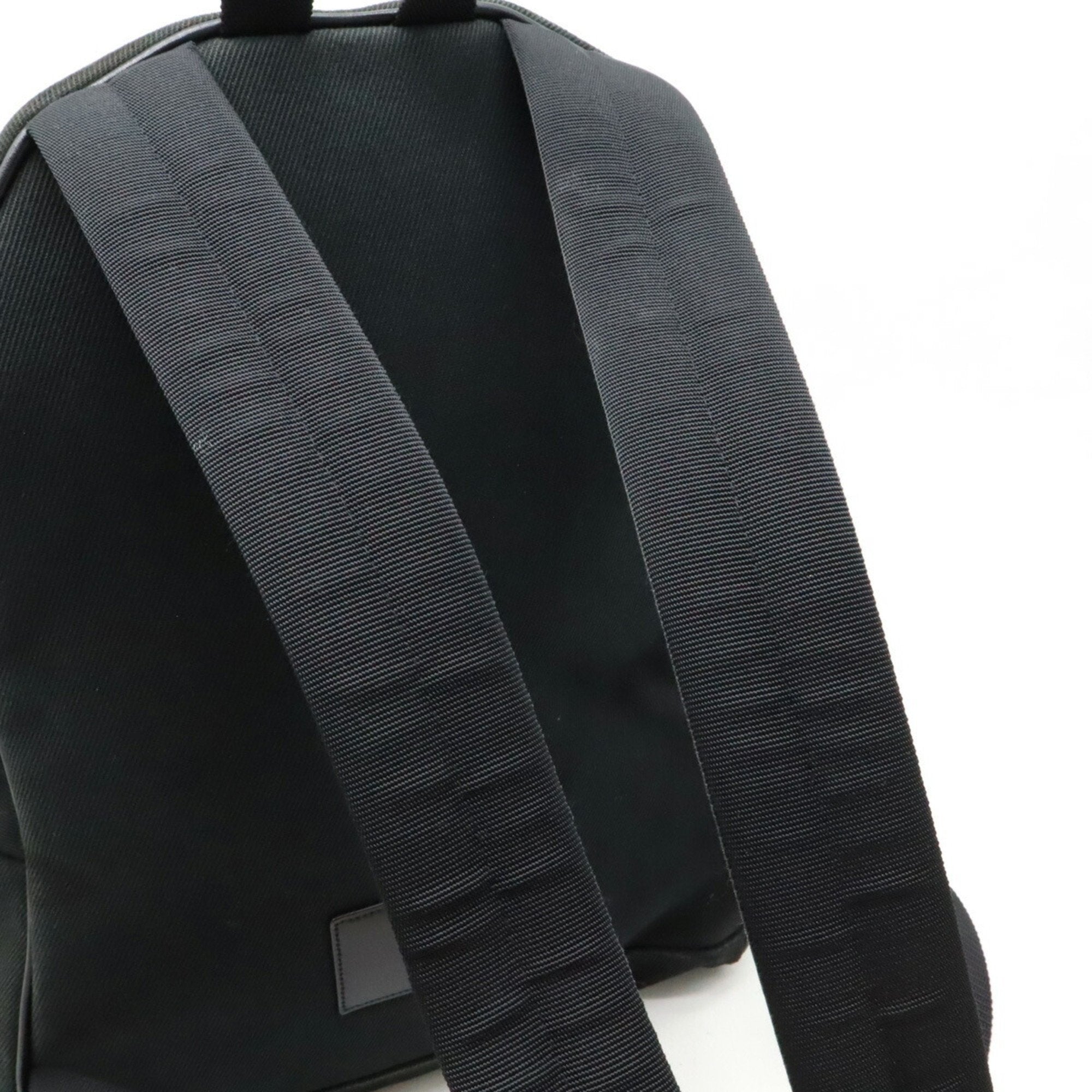Yves Saint Laurent Black Canvas Leather Backpack (Pre-Owned)