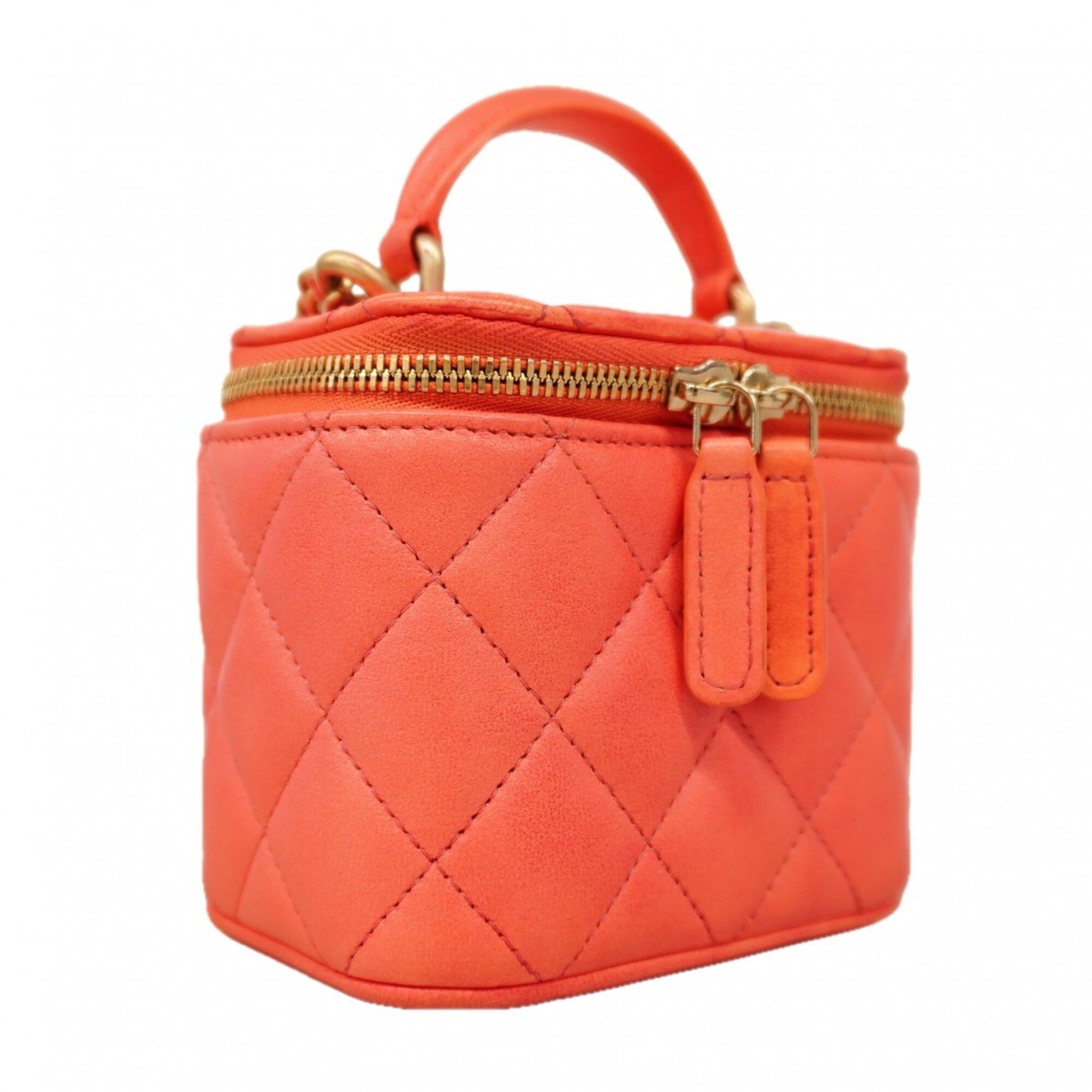Chanel Salmon Pink Leather Vanity Bag (Pre-Owned)
