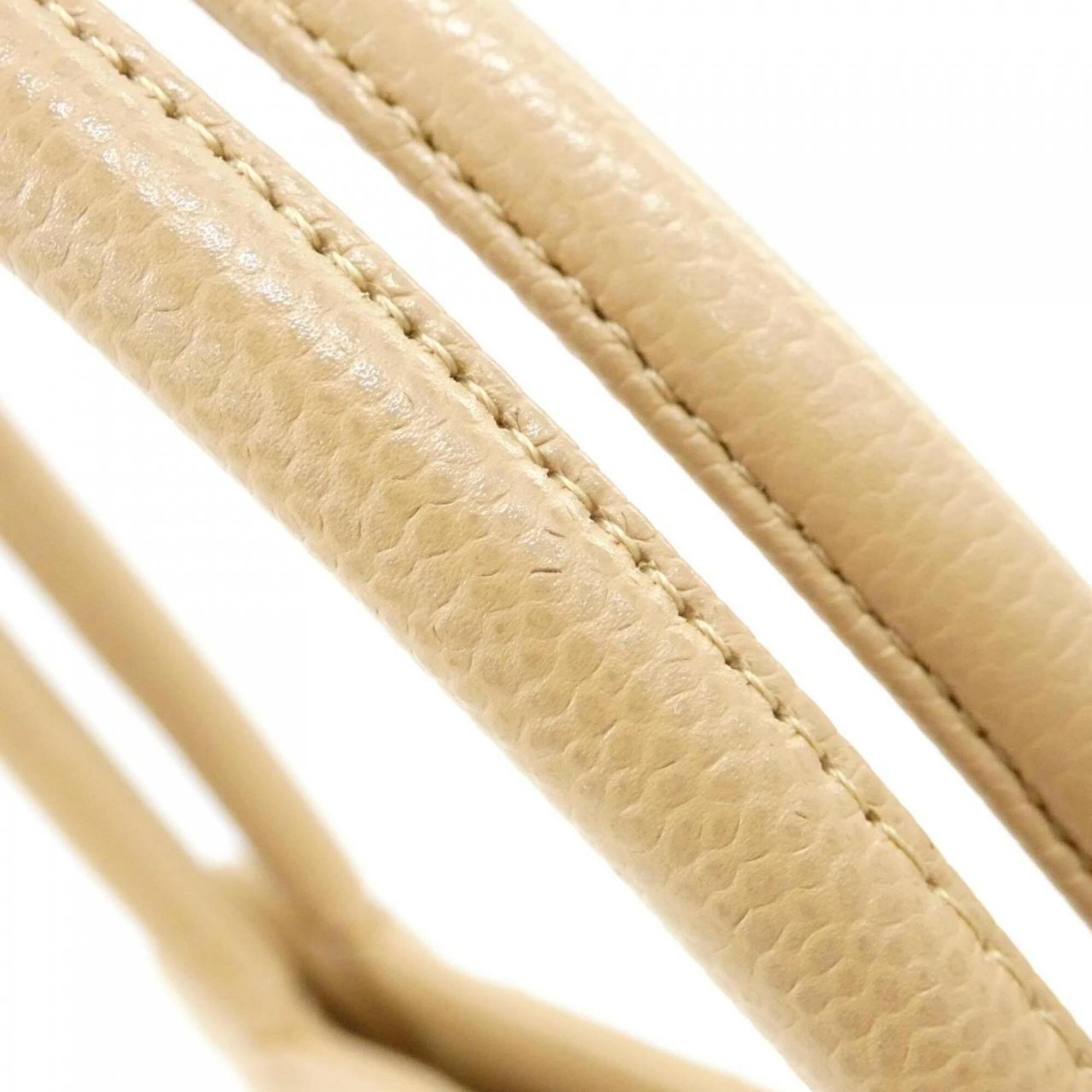 Chanel Beige Grained Calfskin Handbag (Pre-Owned)
