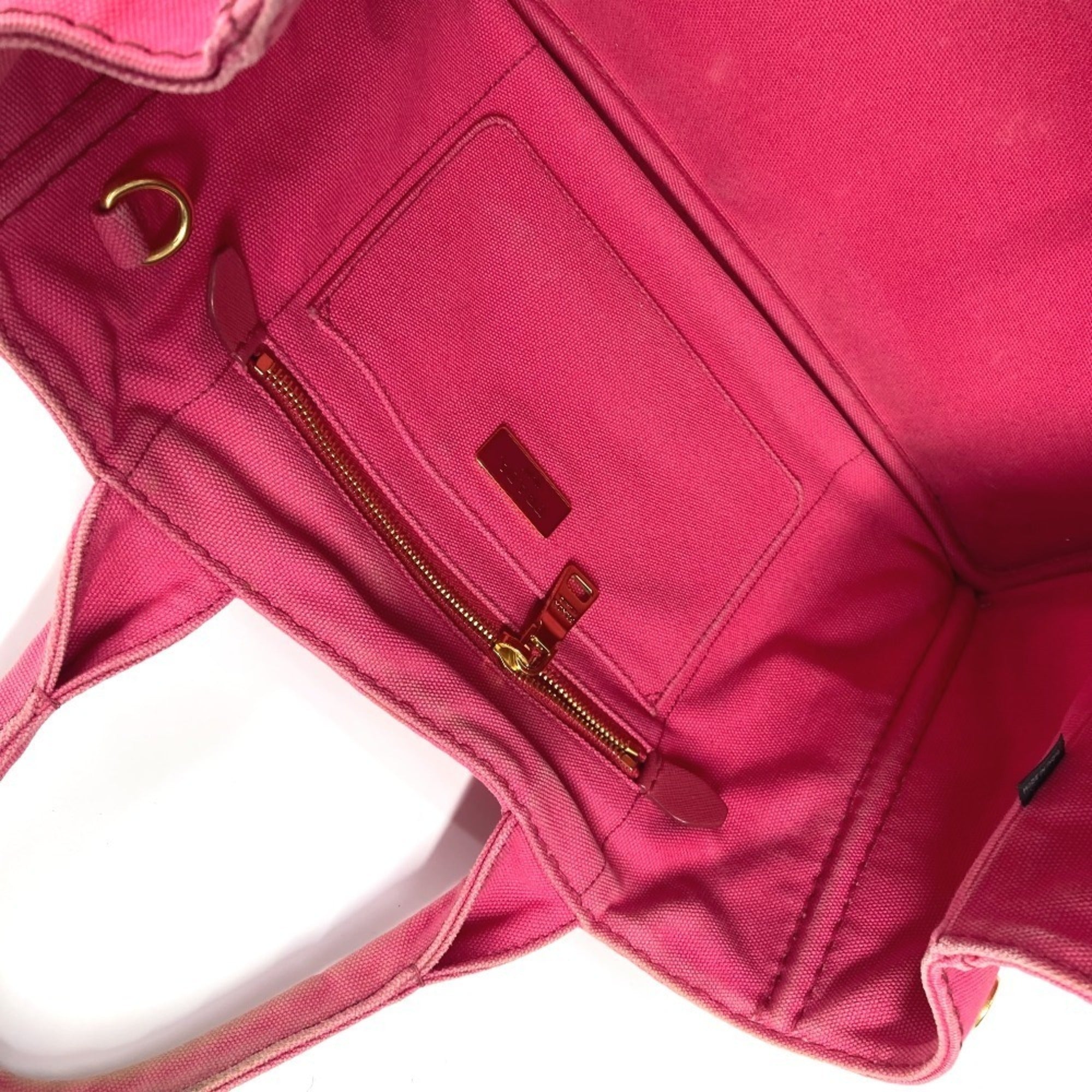 Prada Pink Canvas Handbag Tote Bag (Pre-Owned)