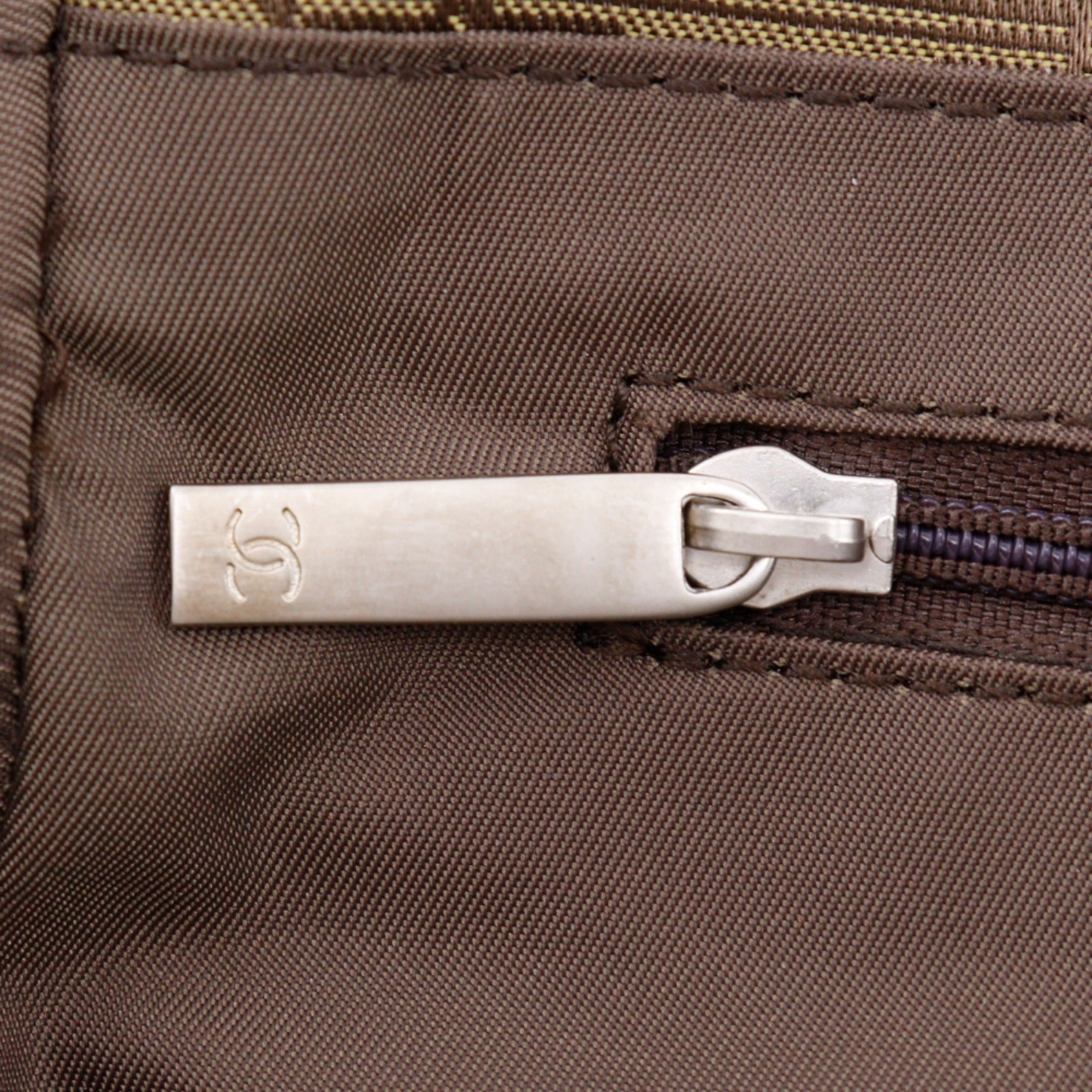 Chanel Khaki Nylon Canvas Tote Bag (Pre-Owned)