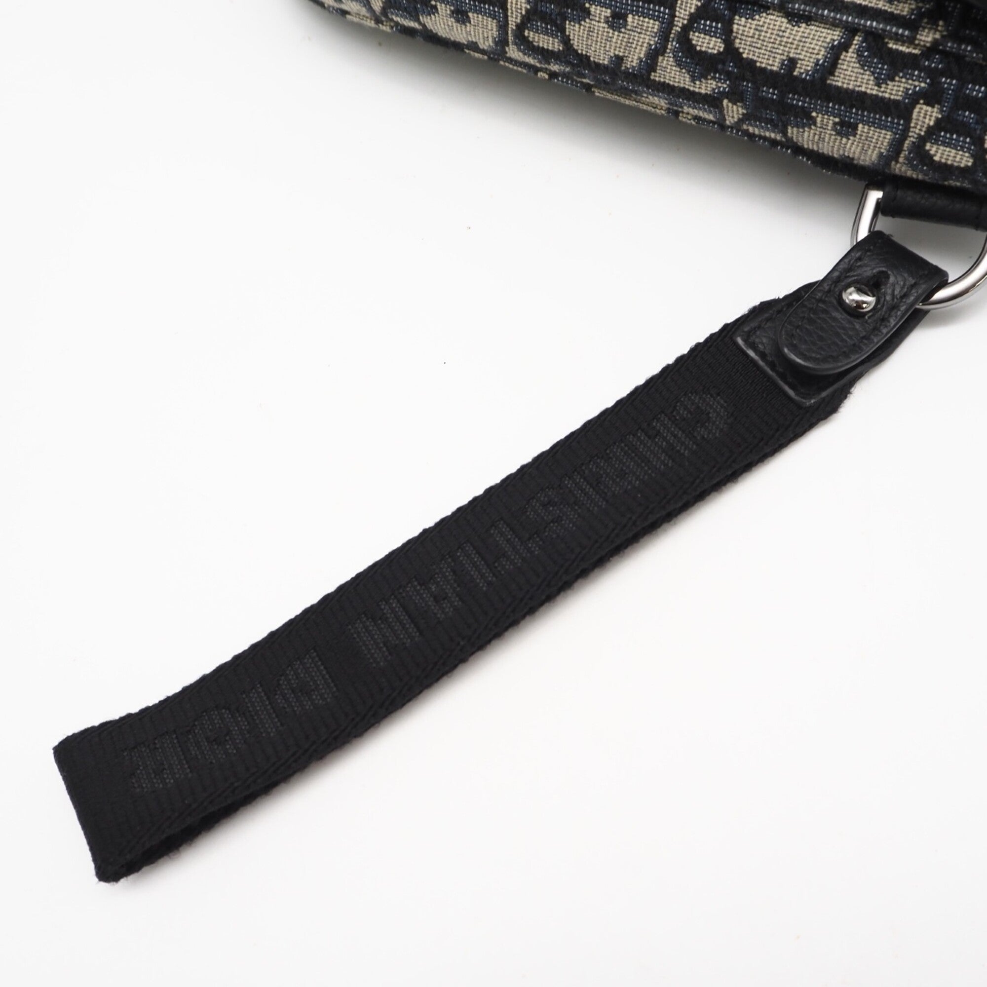 Christian Dior Black Gray Canvas Leather Clutch Bag Pouch (Pre-Owned)