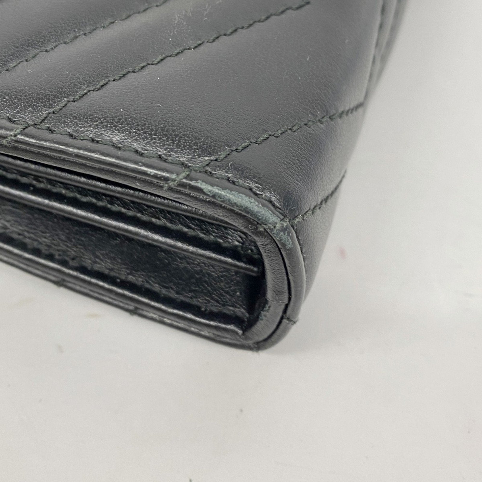 Gucci Black Leather Chain/Shoulder Wallet (Pre-Owned)