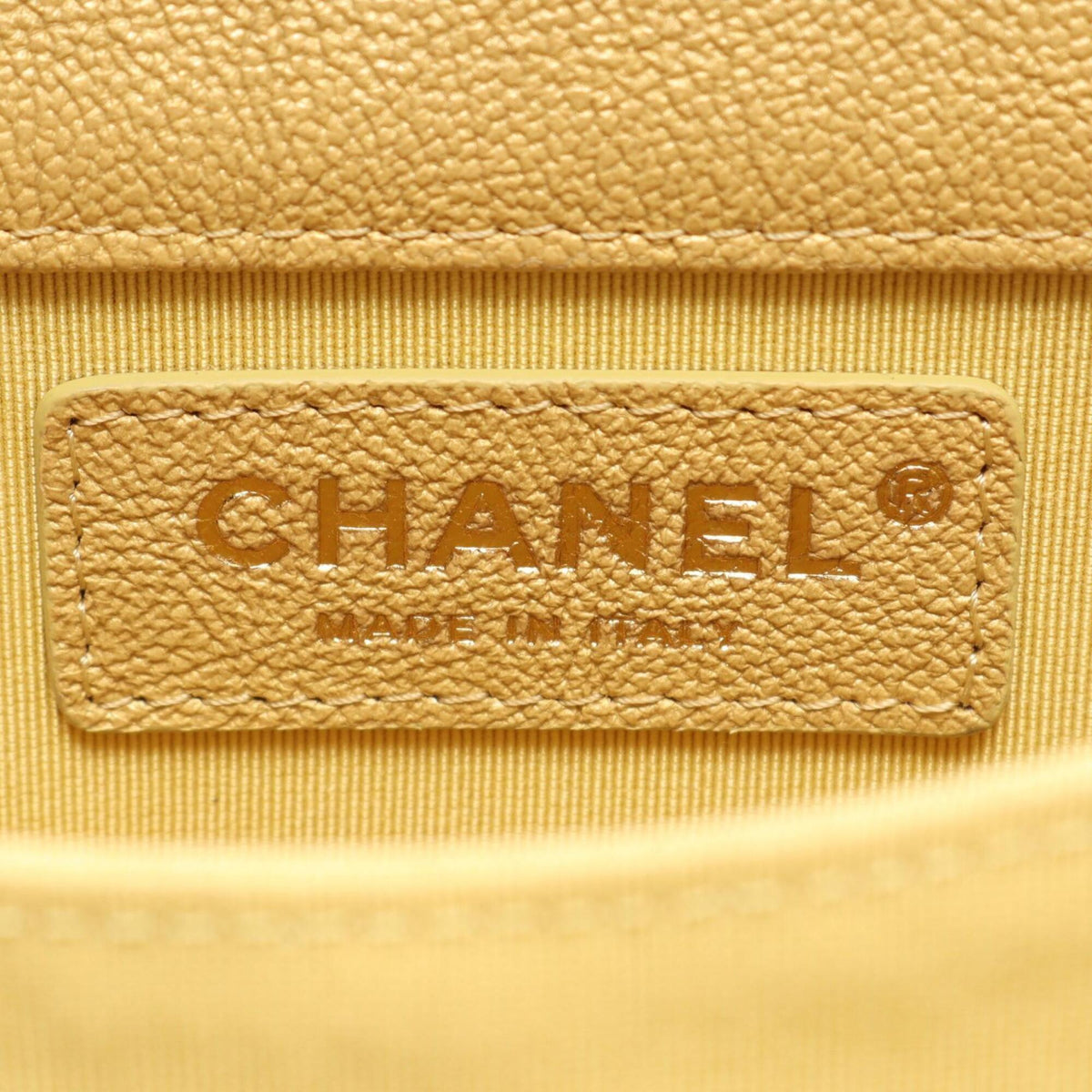 Chanel Gold Grained Calfskin Handbag Shoulder Bag (Pre-Owned)