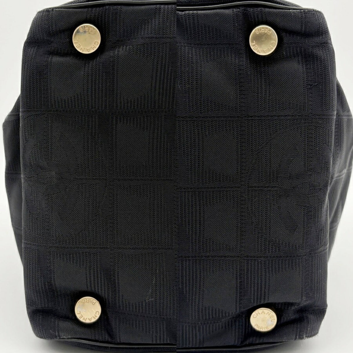 Chanel Black Nylon Jacquard Leather Tote Bag (Pre-Owned)