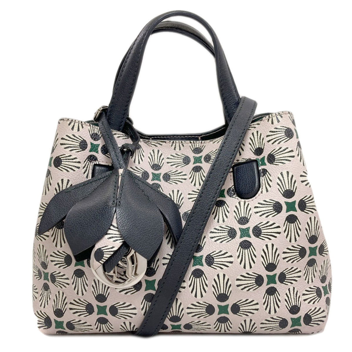 Christian Dior Black Green Pink Leather Handbag (Pre-Owned)
