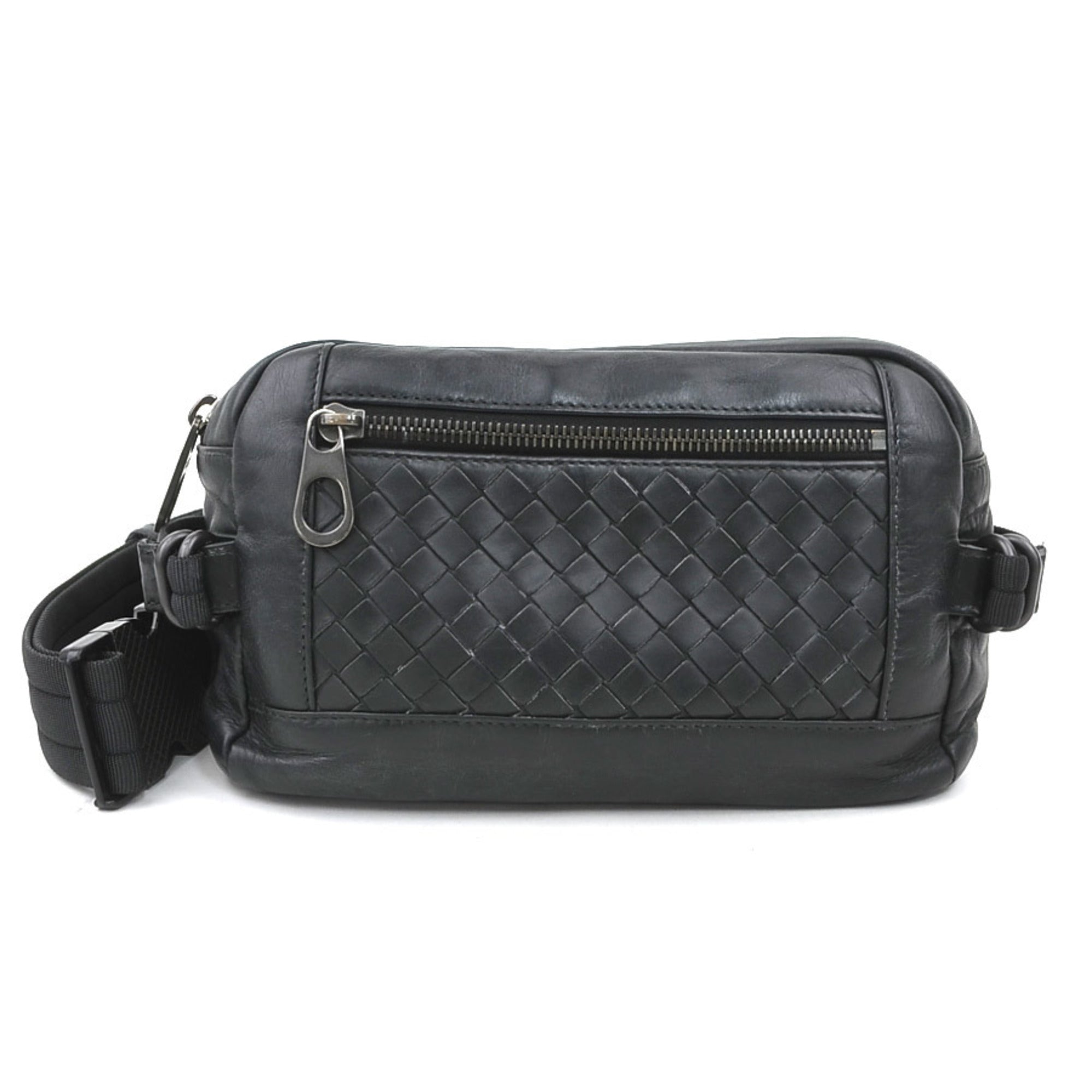 Bottega Veneta Black Intrecciato Fanny Pack (Pre-Owned)