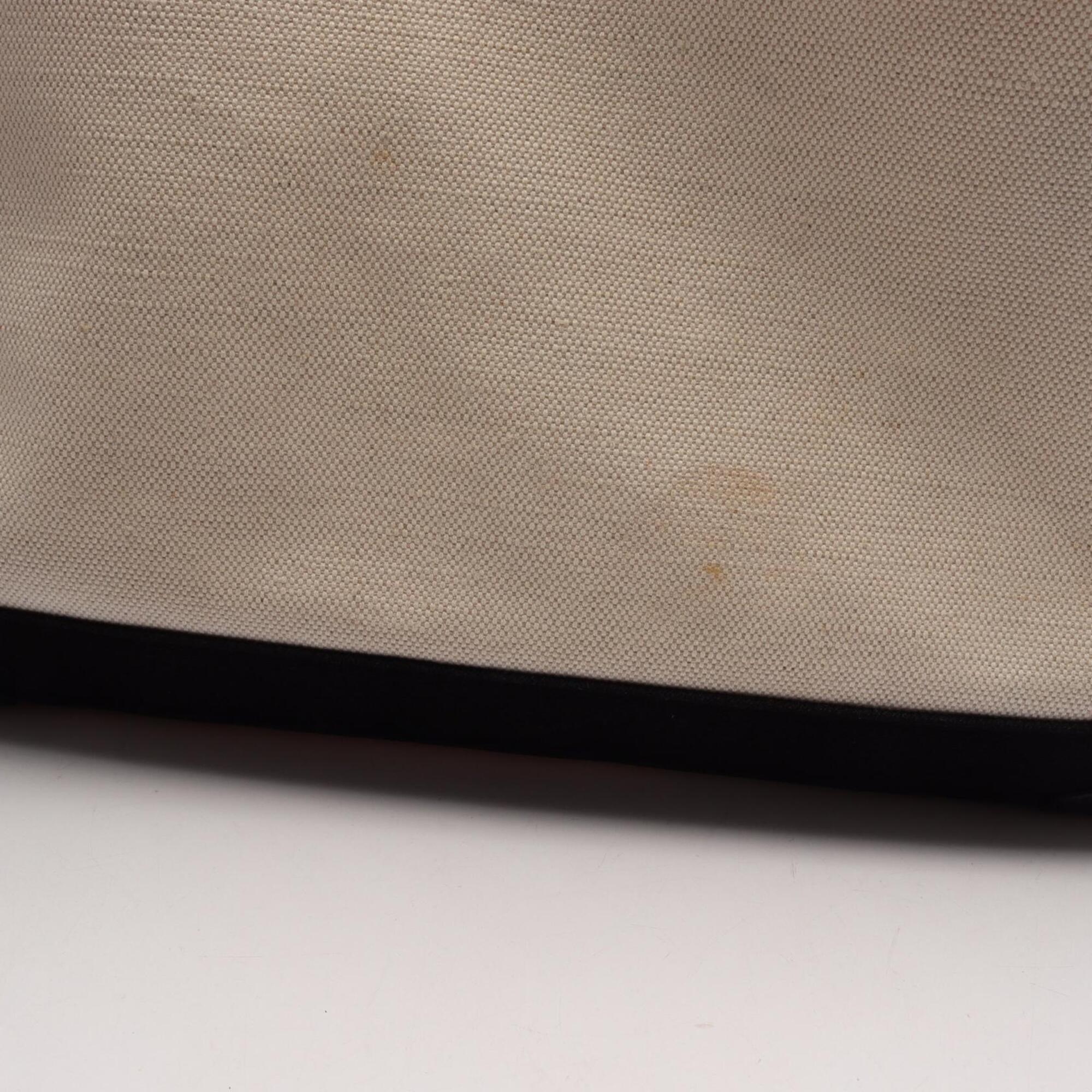 Balenciaga Black White Canvas Leather Handbag Tote Bag (Pre-Owned)
