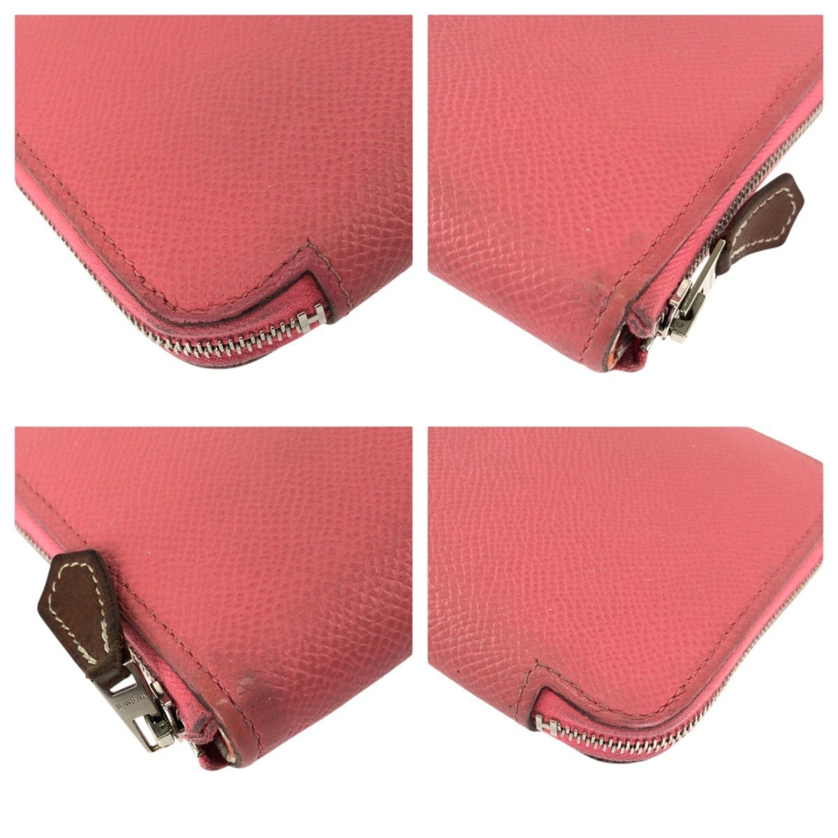 Hermes Pink Rose Azalee Epsom Leather Long Wallet (Bi-Fold) (Pre-Owned)