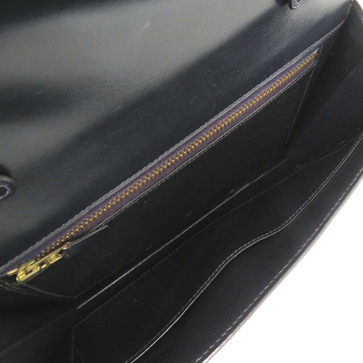 Hermes Navy Box Calf Leather Shoulder Bag (Pre-Owned)