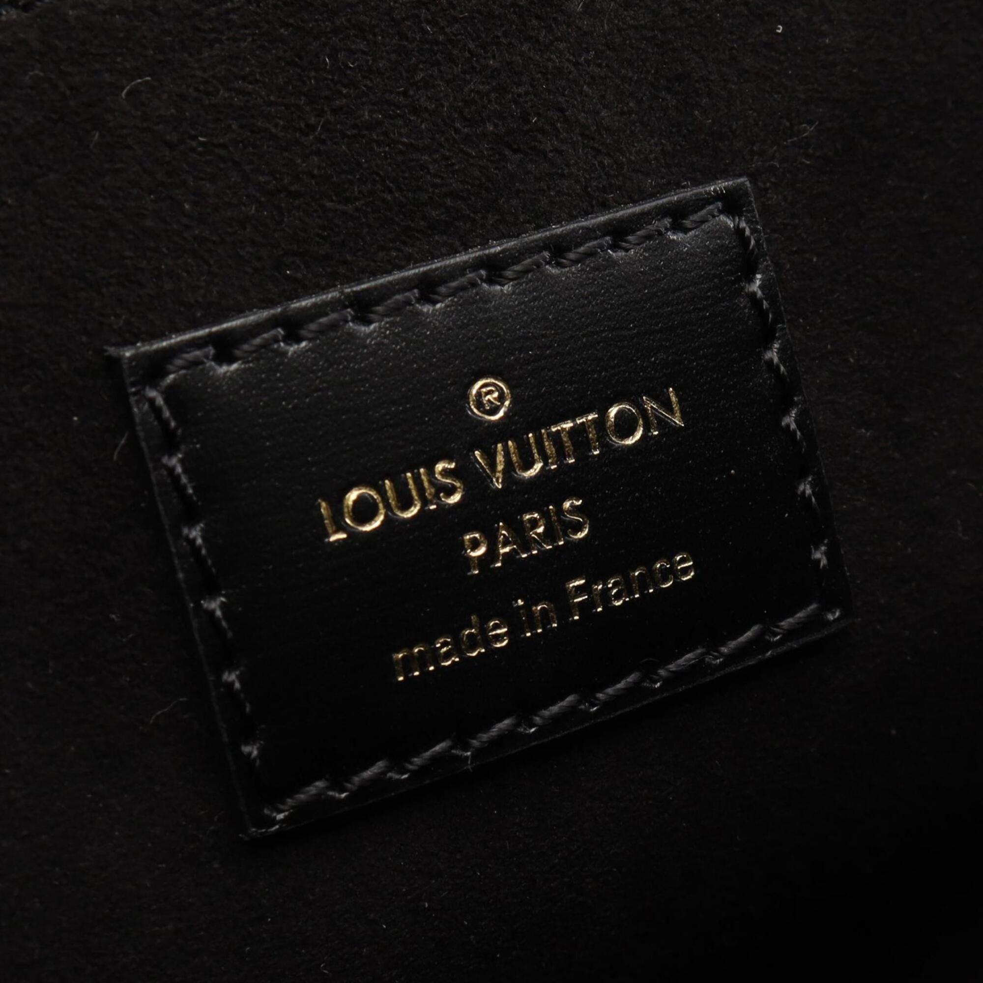 Louis Vuitton Black Brown Coated Canvas Leather Handbag Pochette (Pre-Owned)