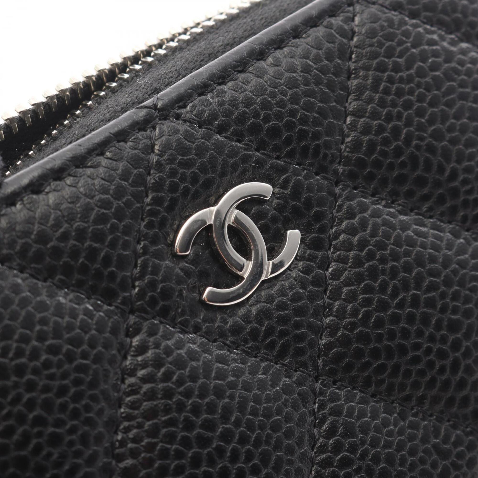 Chanel Black Grained Calfskin Coin Purse/Coin Case (Pre-Owned)
