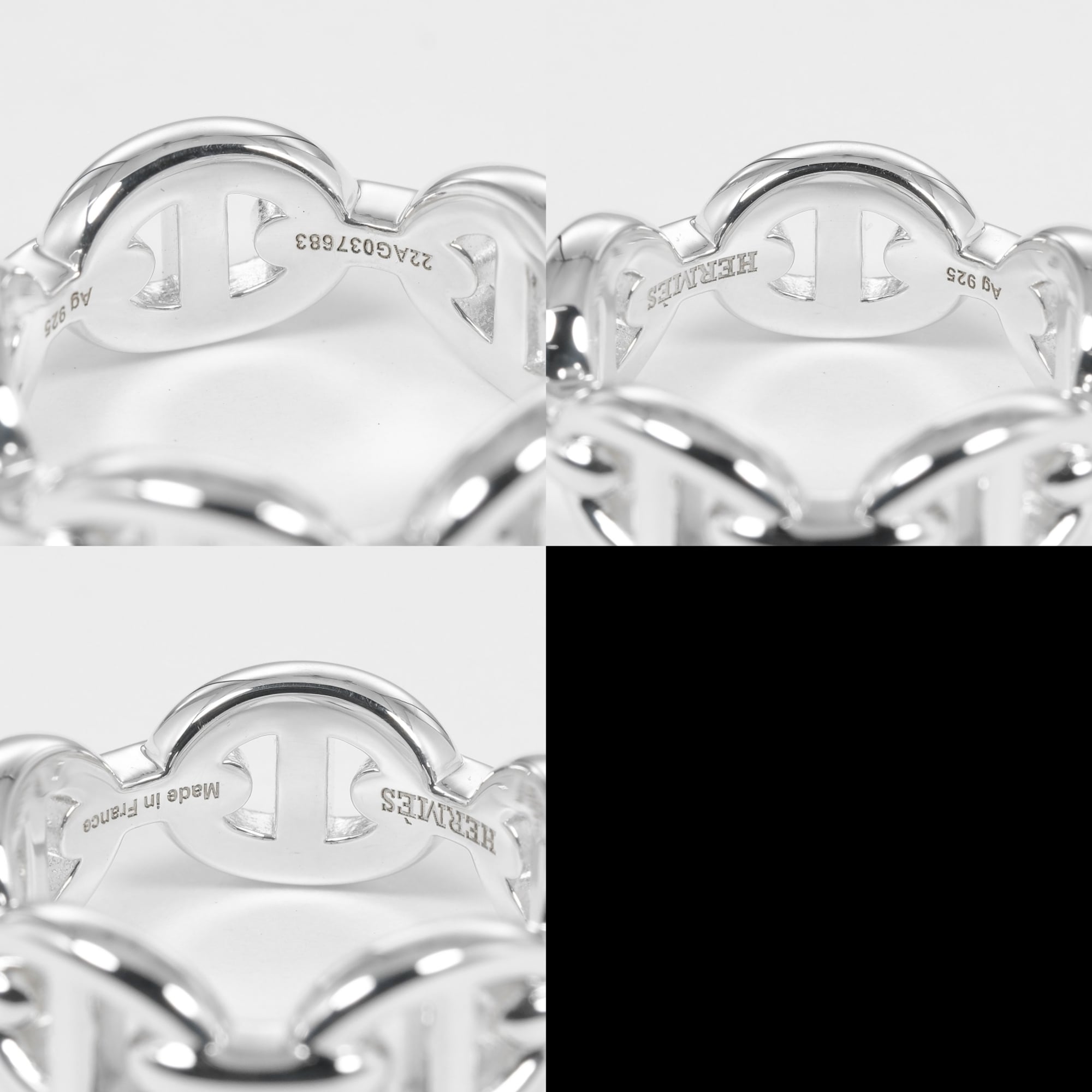 Hermes Silver 925 Band Ring (Pre-Owned)