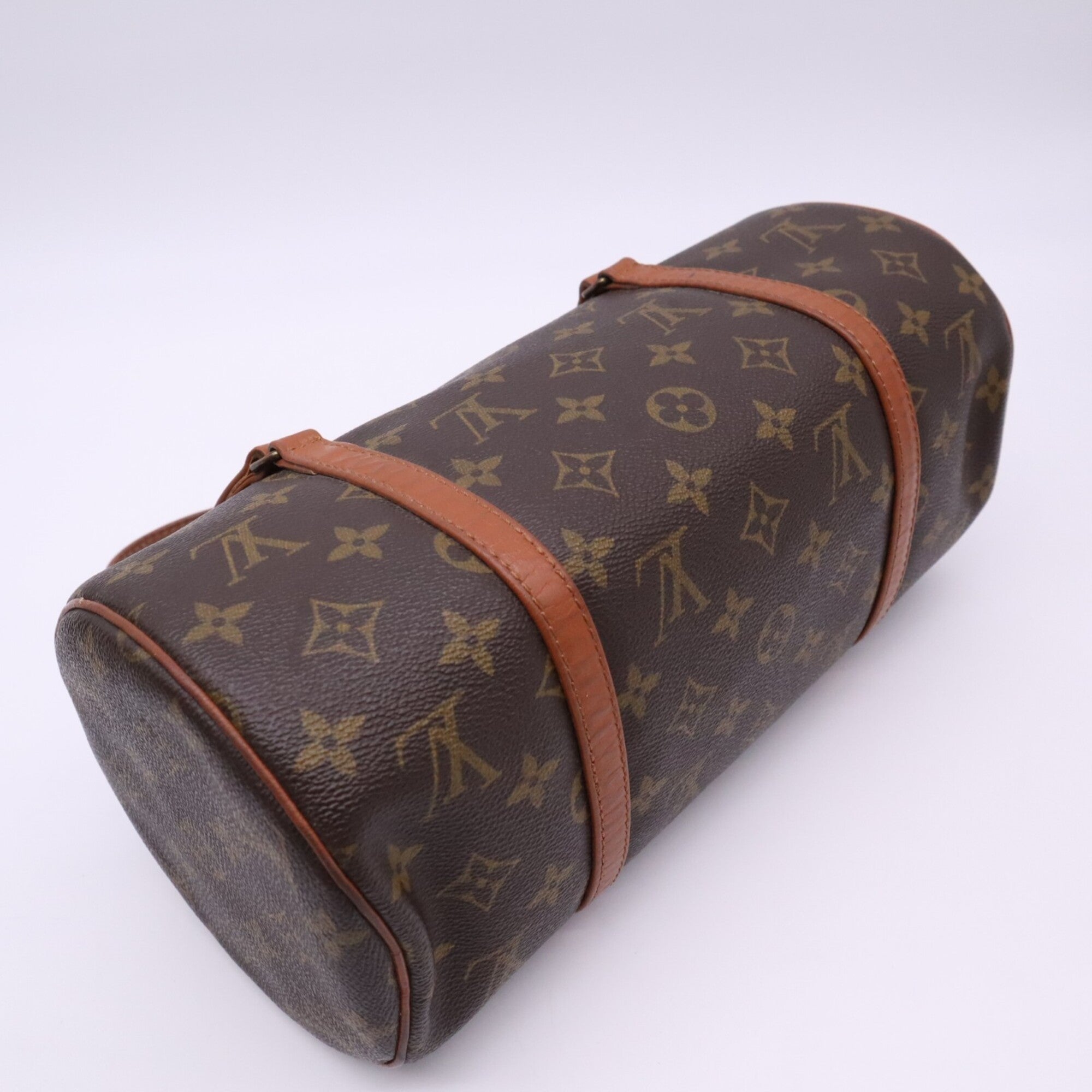 Louis Vuitton Monogram Beige Brown Coated Canvas Leather Handbag (Pre-Owned)