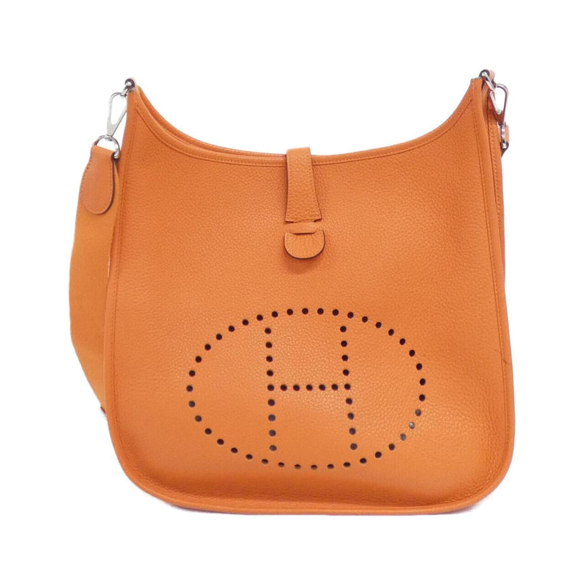 Hermes Feu Taurillon Clemence Leather Shoulder Bag (Pre-Owned)