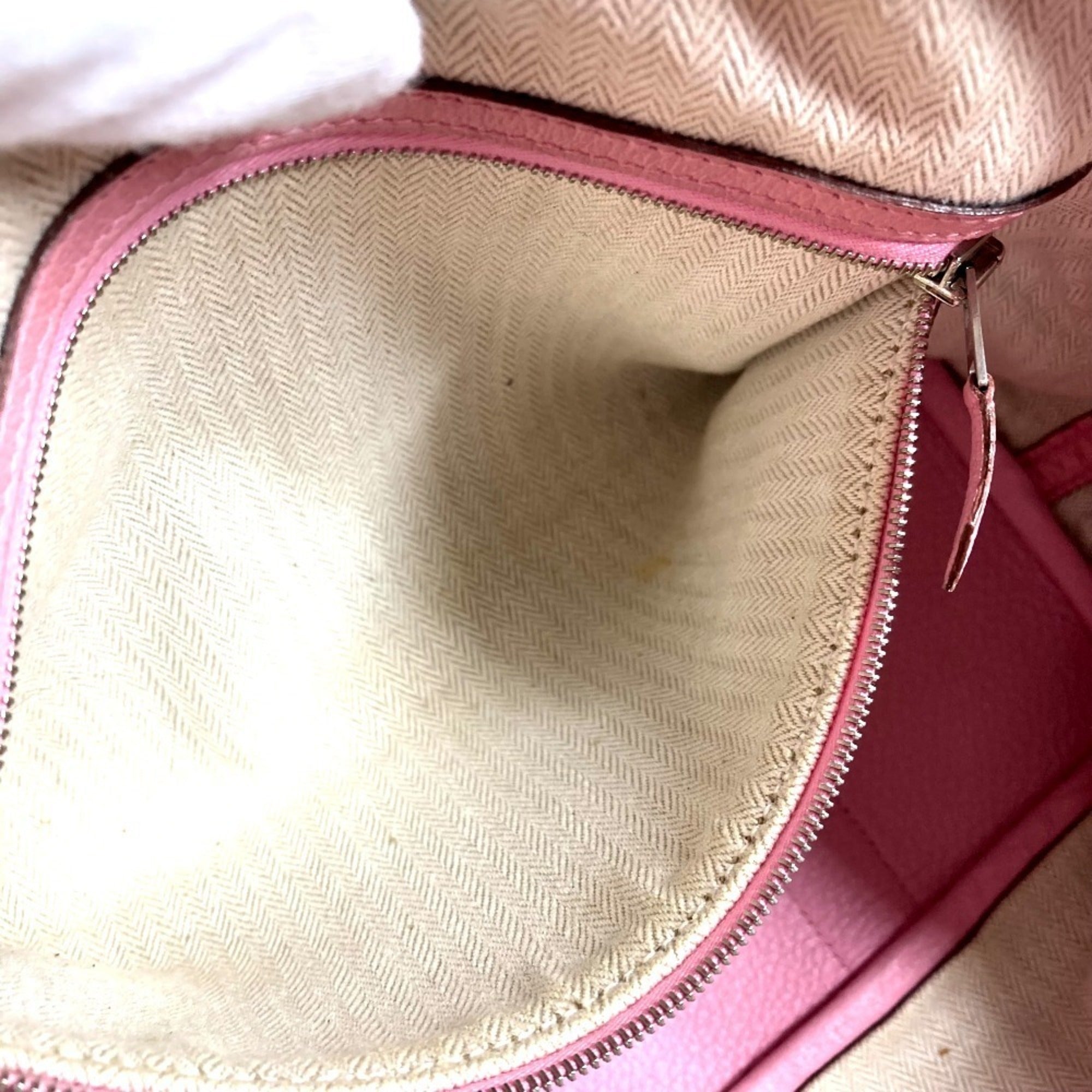 Hermes Garden Pink Rose Confetti Negonda Leather Handbag Tote Bag (Pre-Owned)