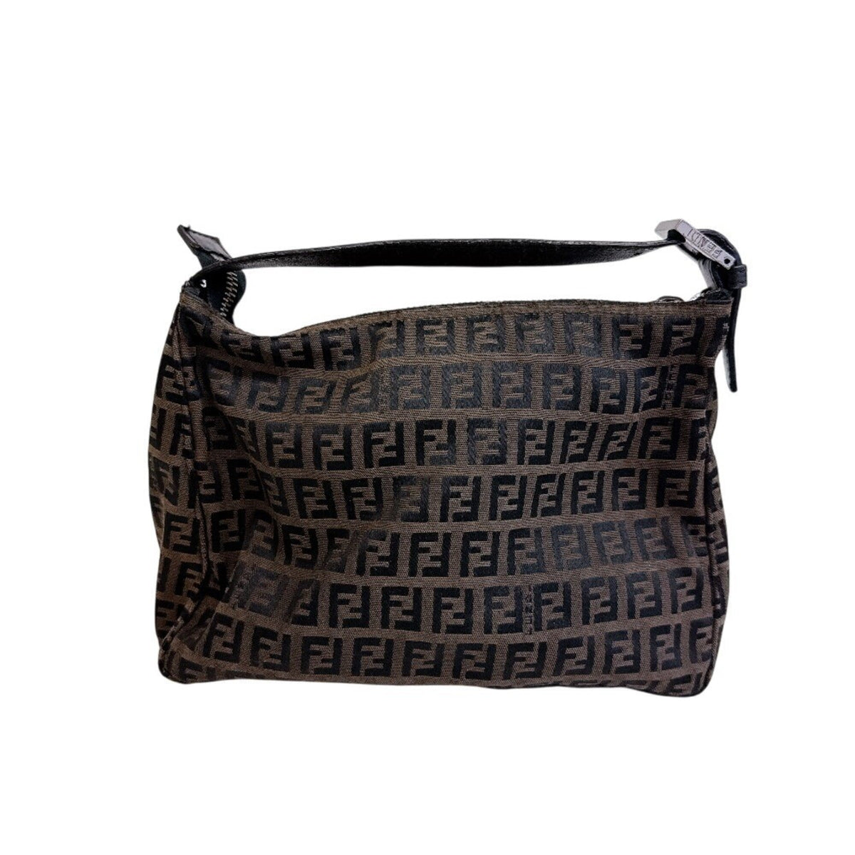 Fendi Black Brown Zucchino Handbag Pouch (Pre-Owned)