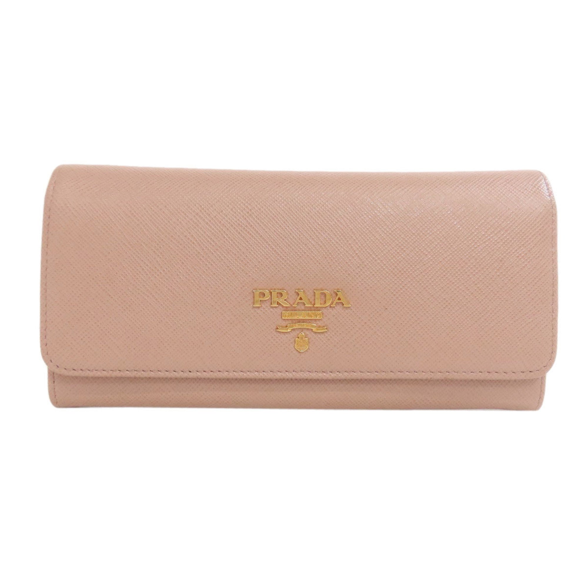 Prada Saffiano Beige Saffiano Long Wallet (Bi-Fold) (Pre-Owned)
