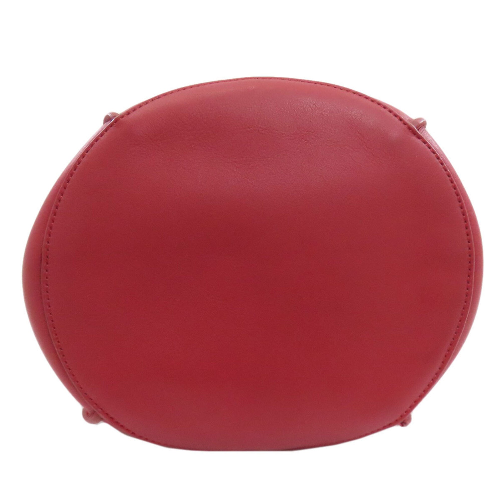 Celine Red Color Leather Shoulder Bag (Pre-Owned)