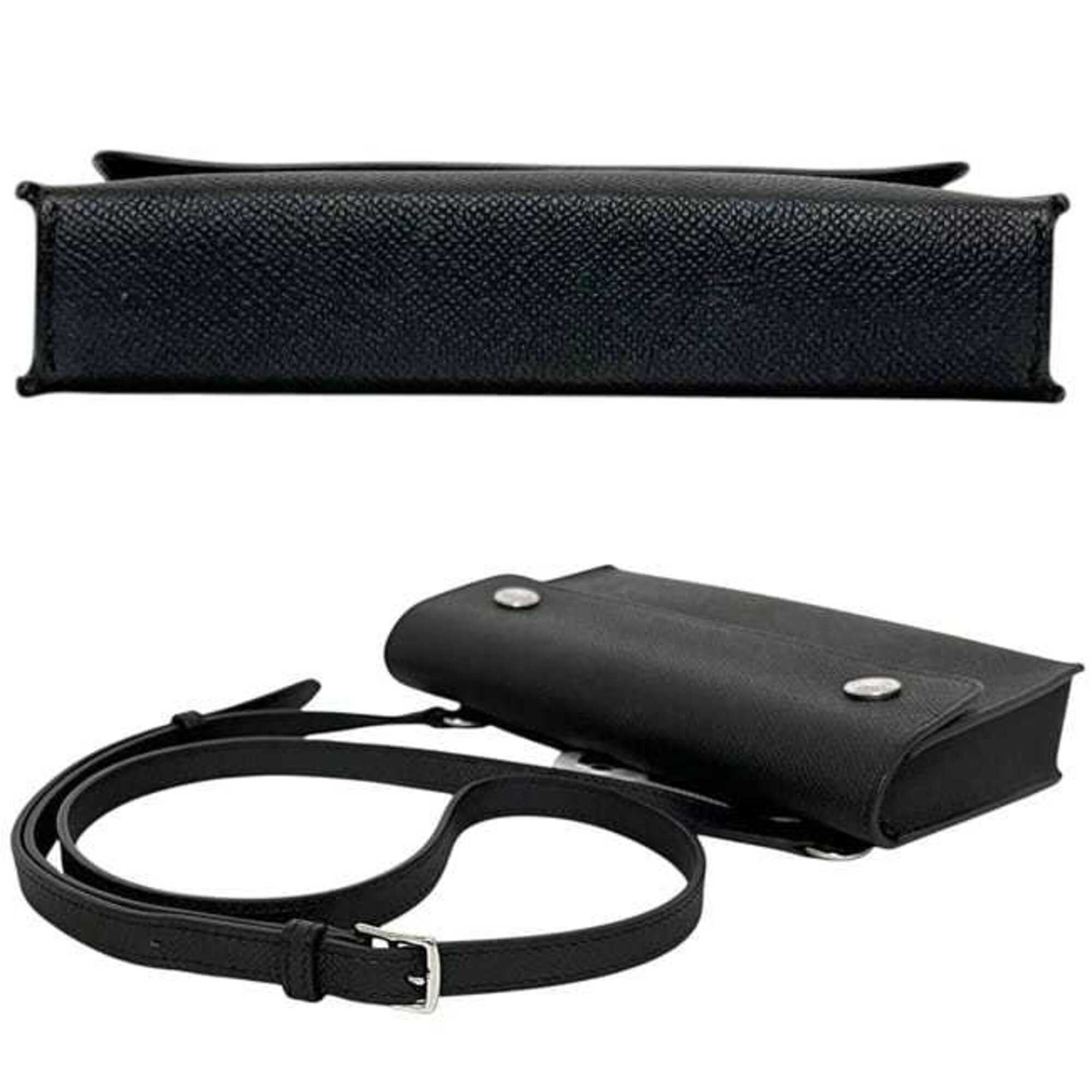 Hermes Black Leather Shoulder Bag (Pre-Owned)