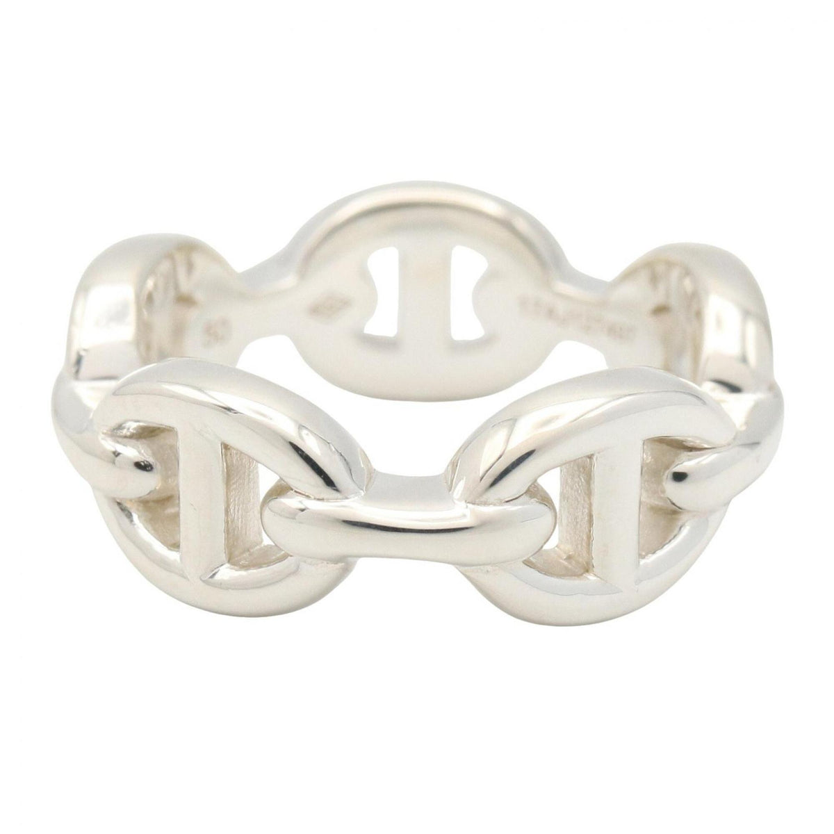 Hermes Silver Silver 925 Band Ring (Pre-Owned)