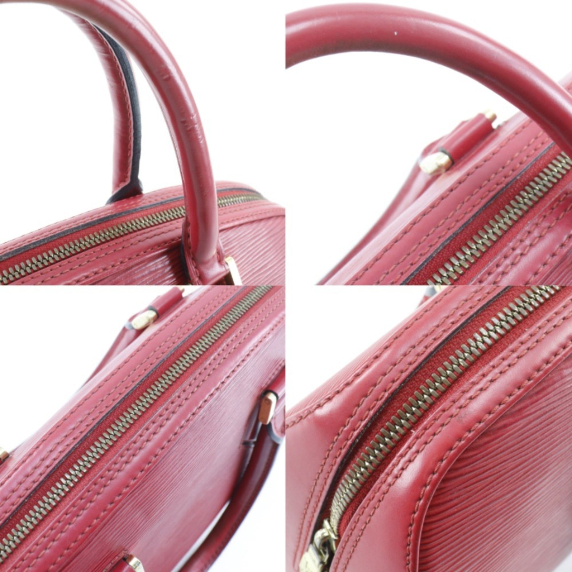 Louis Vuitton Castilian Red Red Color Epi Leather Handbag (Pre-Owned)