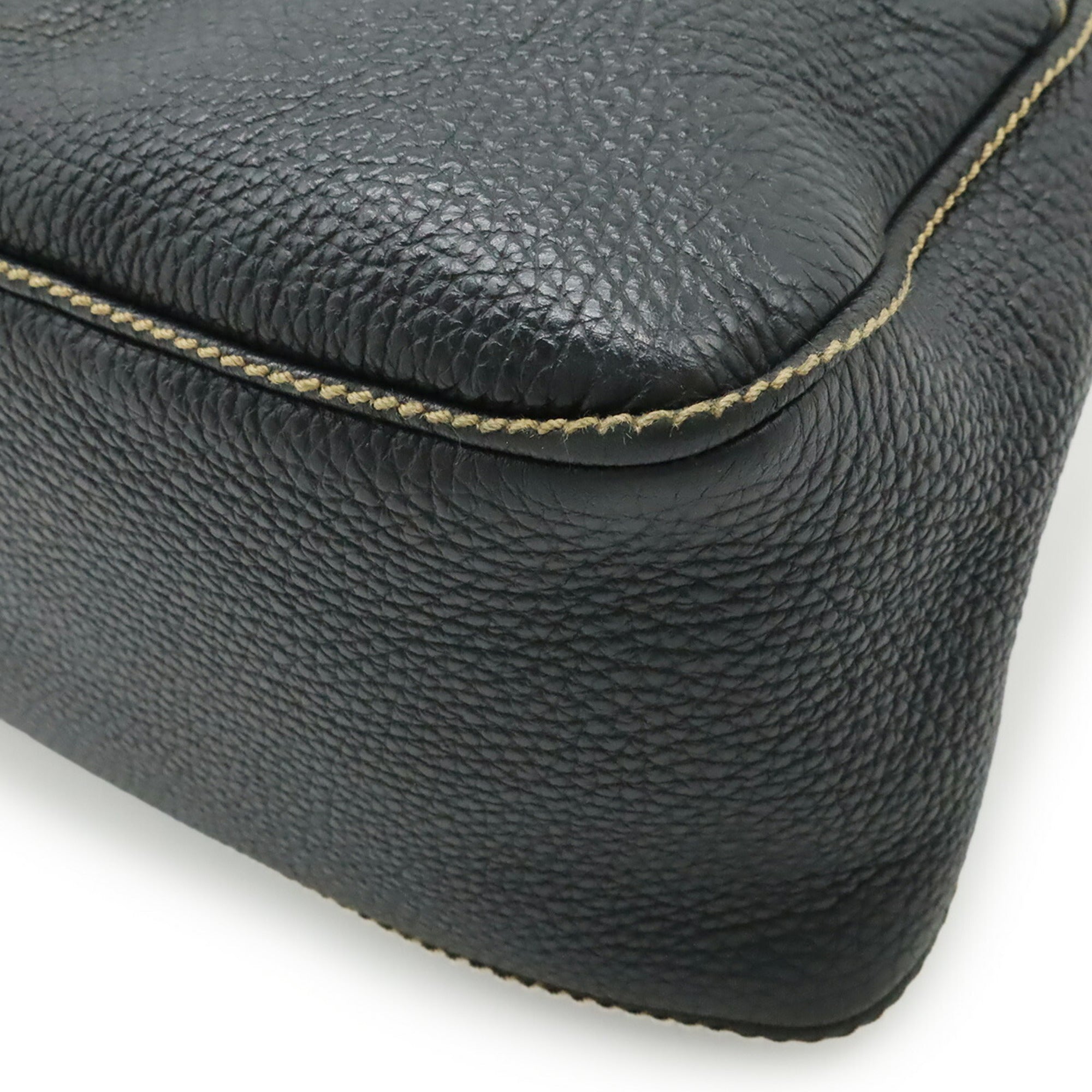 Chanel Black Leather Handbag Shoulder Bag (Pre-Owned)