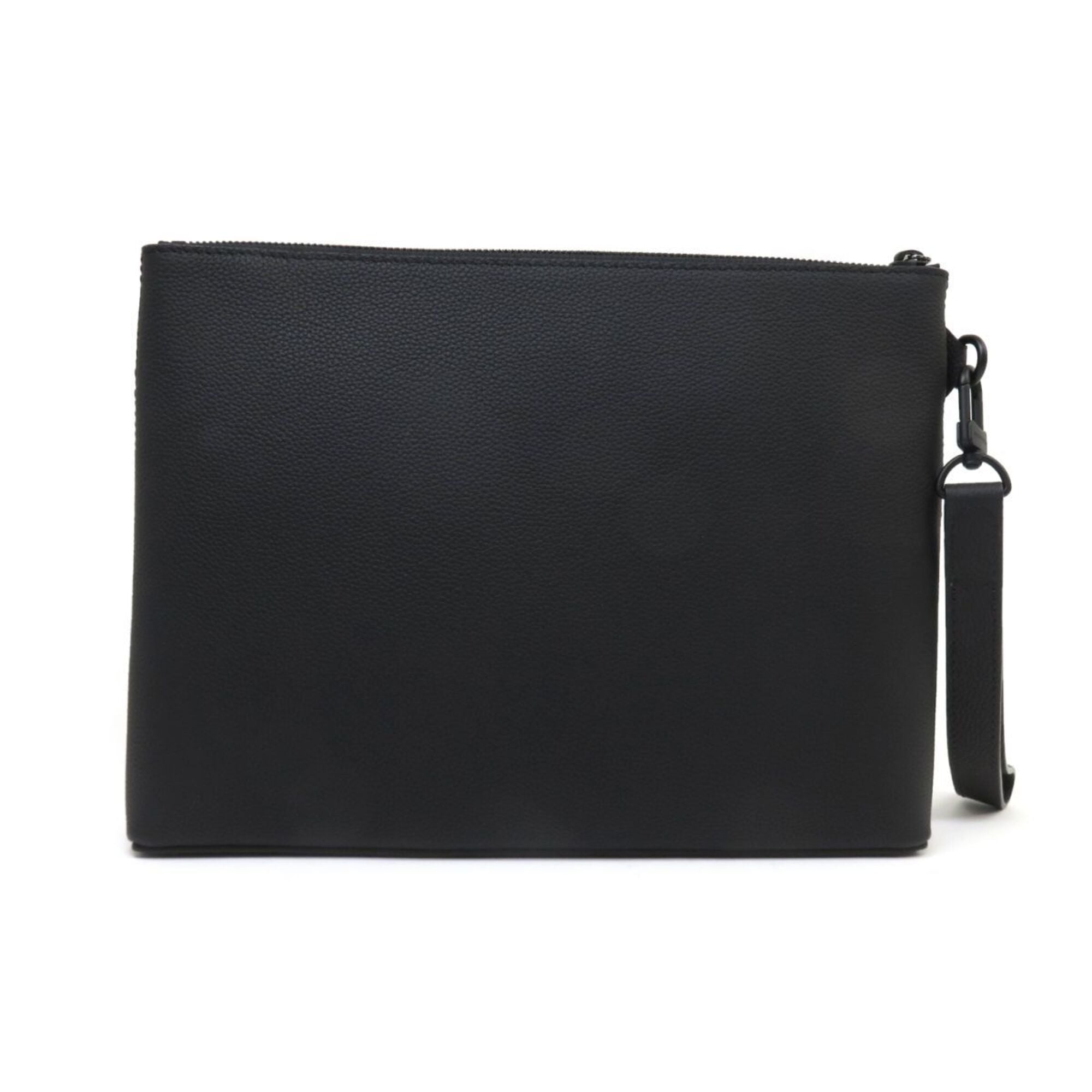 Louis Vuitton Black Leather Clutch Bag Pouch (Pre-Owned)