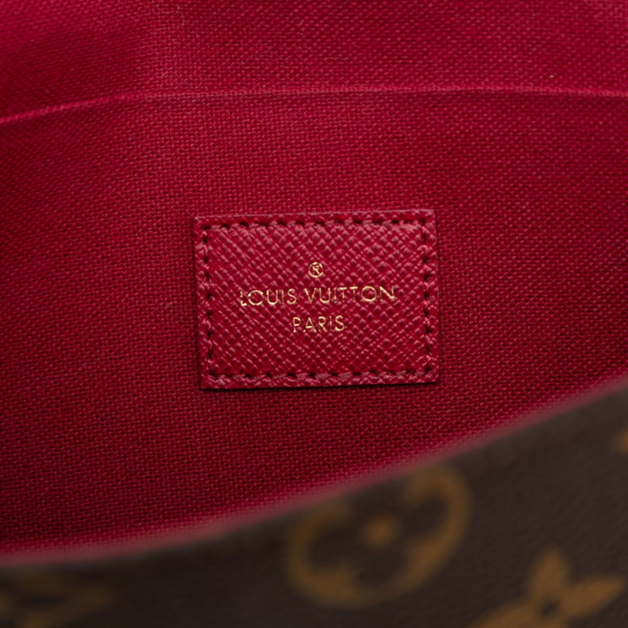 Louis Vuitton Monogram Brown Fuchsia Pvc Leather Pochette Pouch Shoulder Bag (Pre-Owned)
