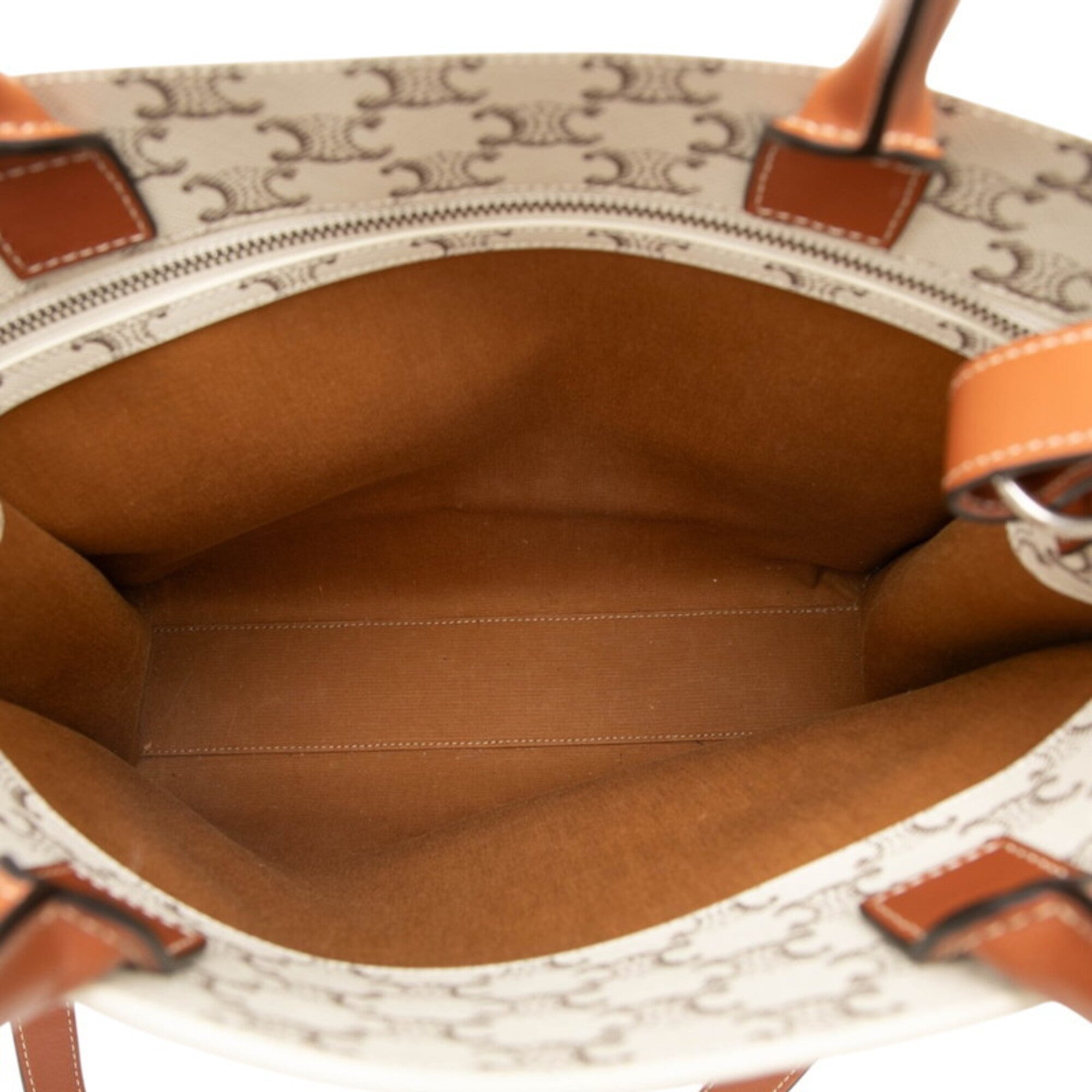 Celine Brown Ivory Pvc Leather Handbag Shoulder Bag (Pre-Owned)
