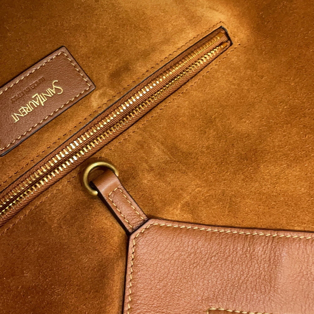 Yves Saint Laurent Brown Leather Handbag Tote Bag (Pre-Owned)