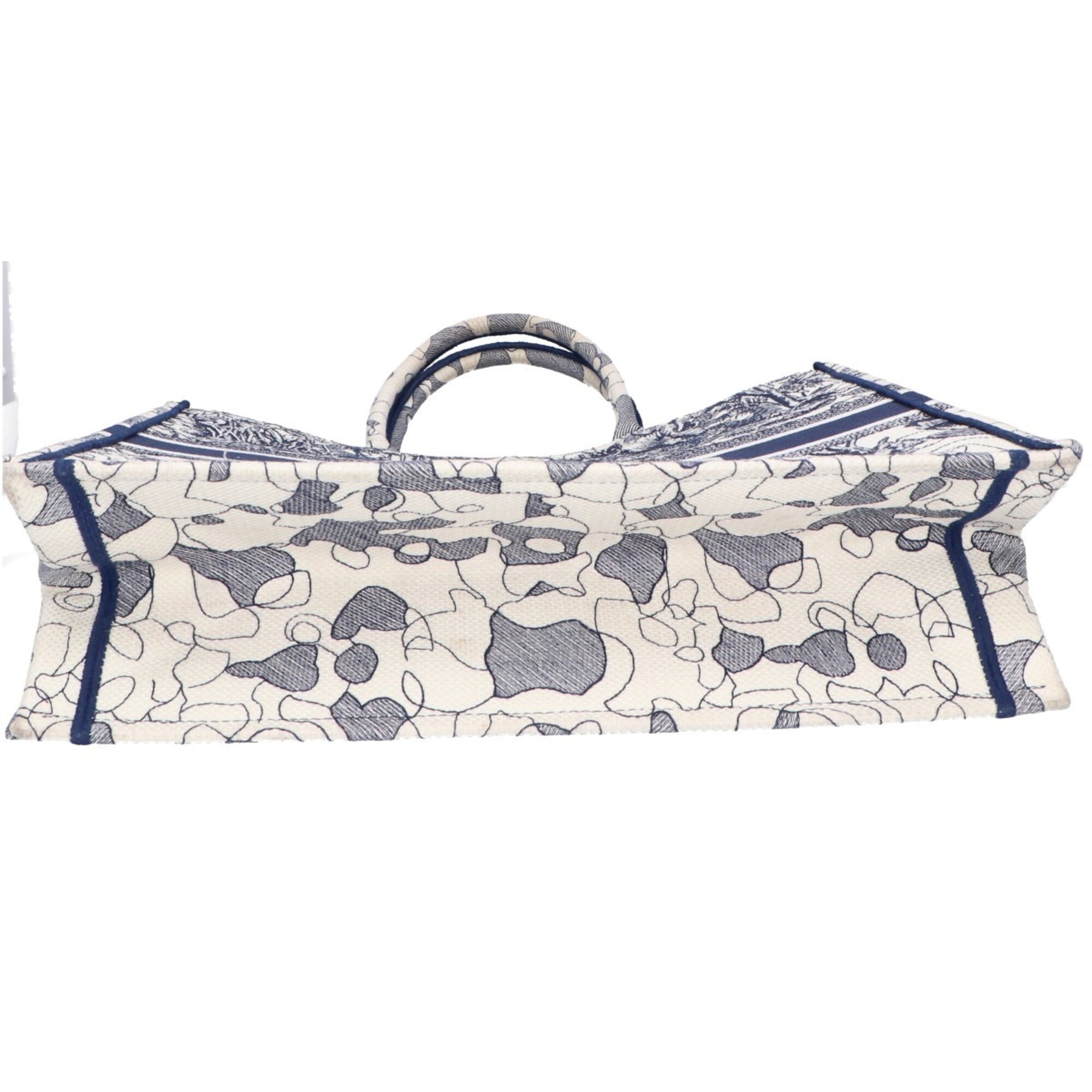 Christian Dior Navy White Canvas Tote Bag (Pre-Owned)