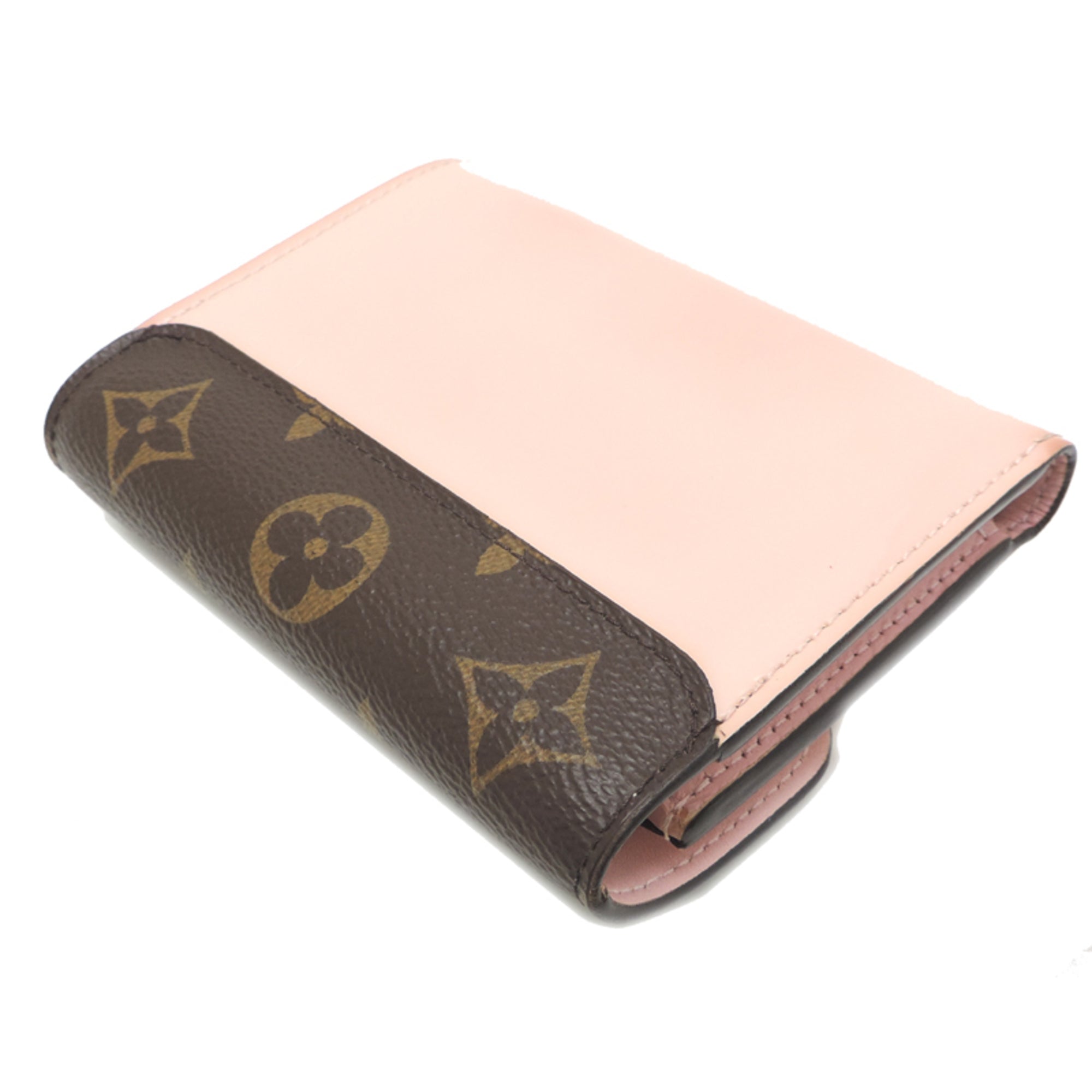 Louis Vuitton Brown Monogram Pink Rose Ballerine Patent Leather Monogram Wallet (Tri-Fold) (Pre-Owned)