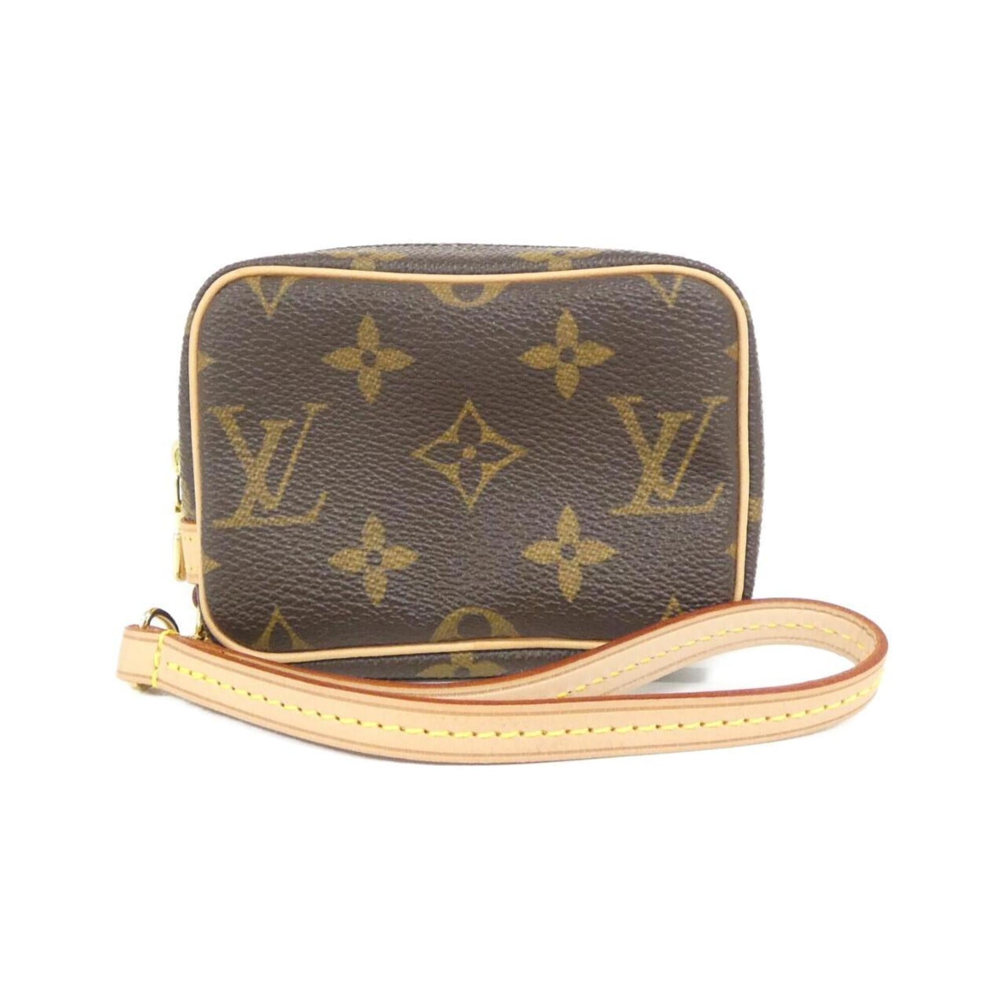 Louis Vuitton Marron Coated Canvas Handbag Pouch (Pre-Owned)