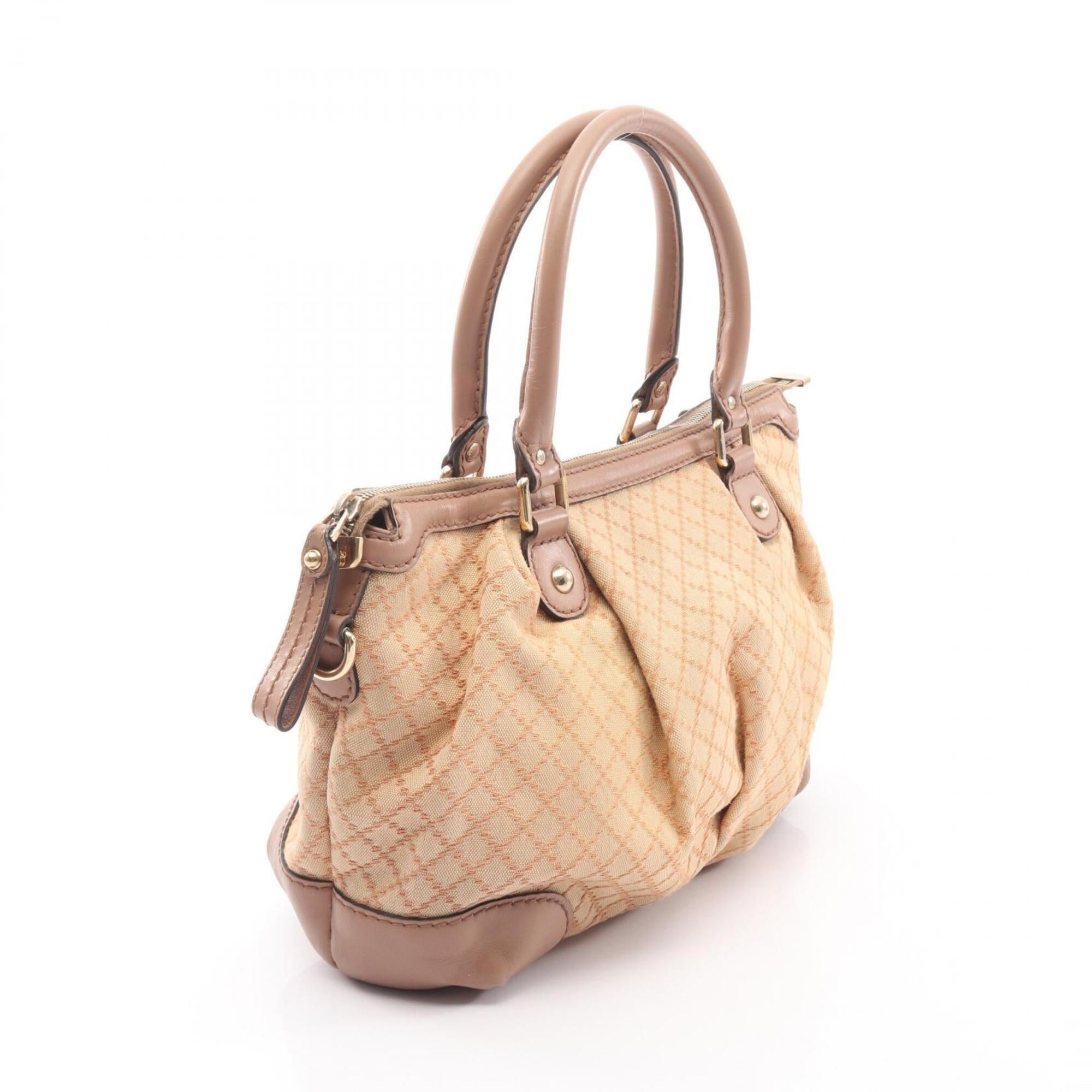 Gucci Beige Canvas Leather Handbag (Pre-Owned)
