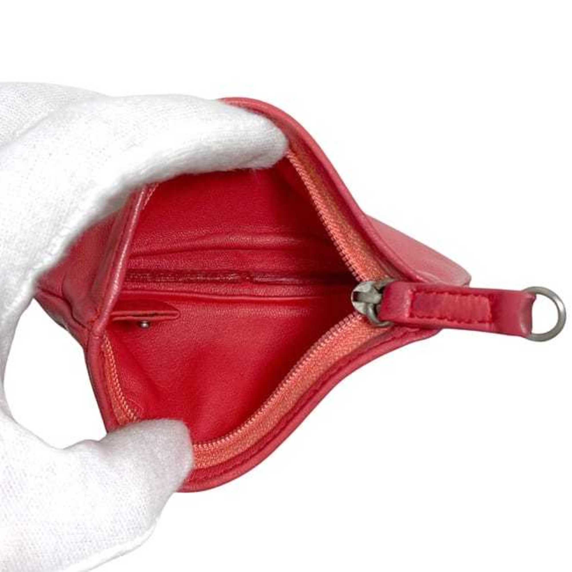 Loewe Red Color Leather Coin Purse/Coin Case (Pre-Owned)
