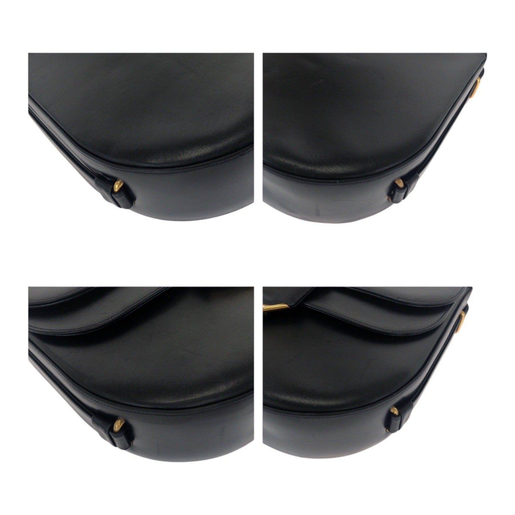 Cartier Sapphire Line Black Leather Pochette Shoulder Bag (Pre-Owned)