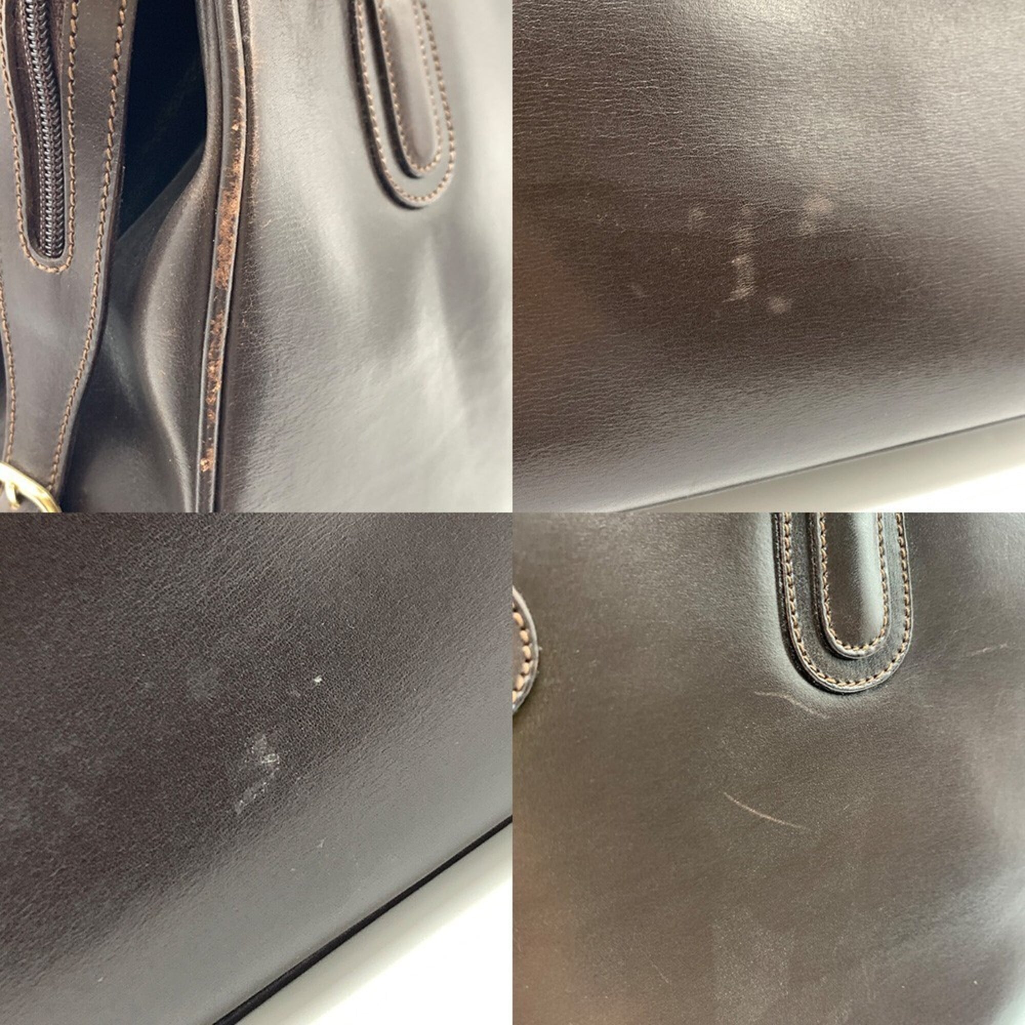 Gucci Dark Brown Leather Handbag (Pre-Owned)