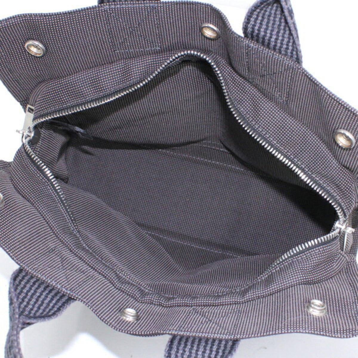 Hermes Her Line Gray Canvas Handbag (Pre-Owned)