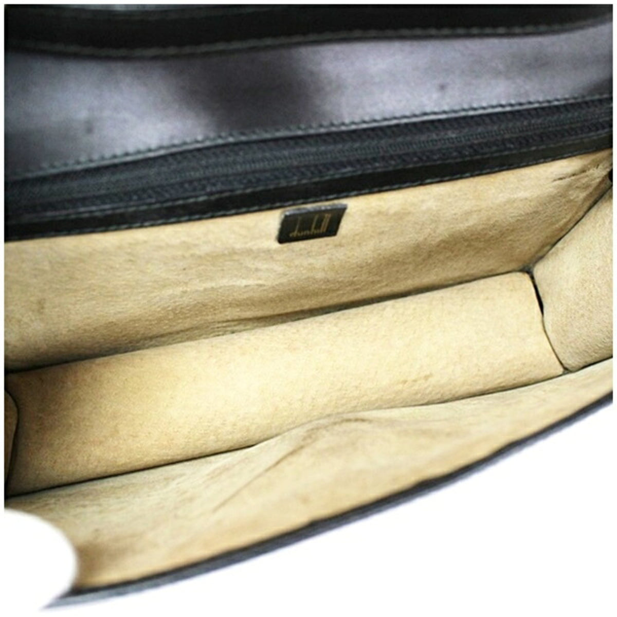 Dunhill Beige Black Leather Clutch Bag (Pre-Owned)