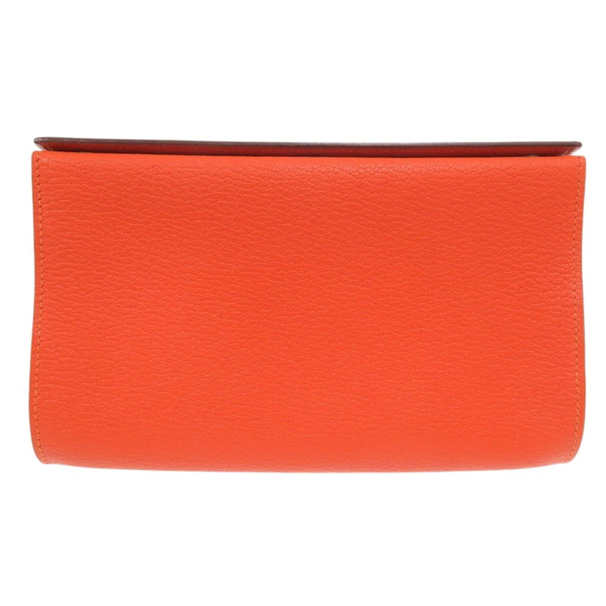 Hermes Orange Chevre Leather Pouch (Pre-Owned)
