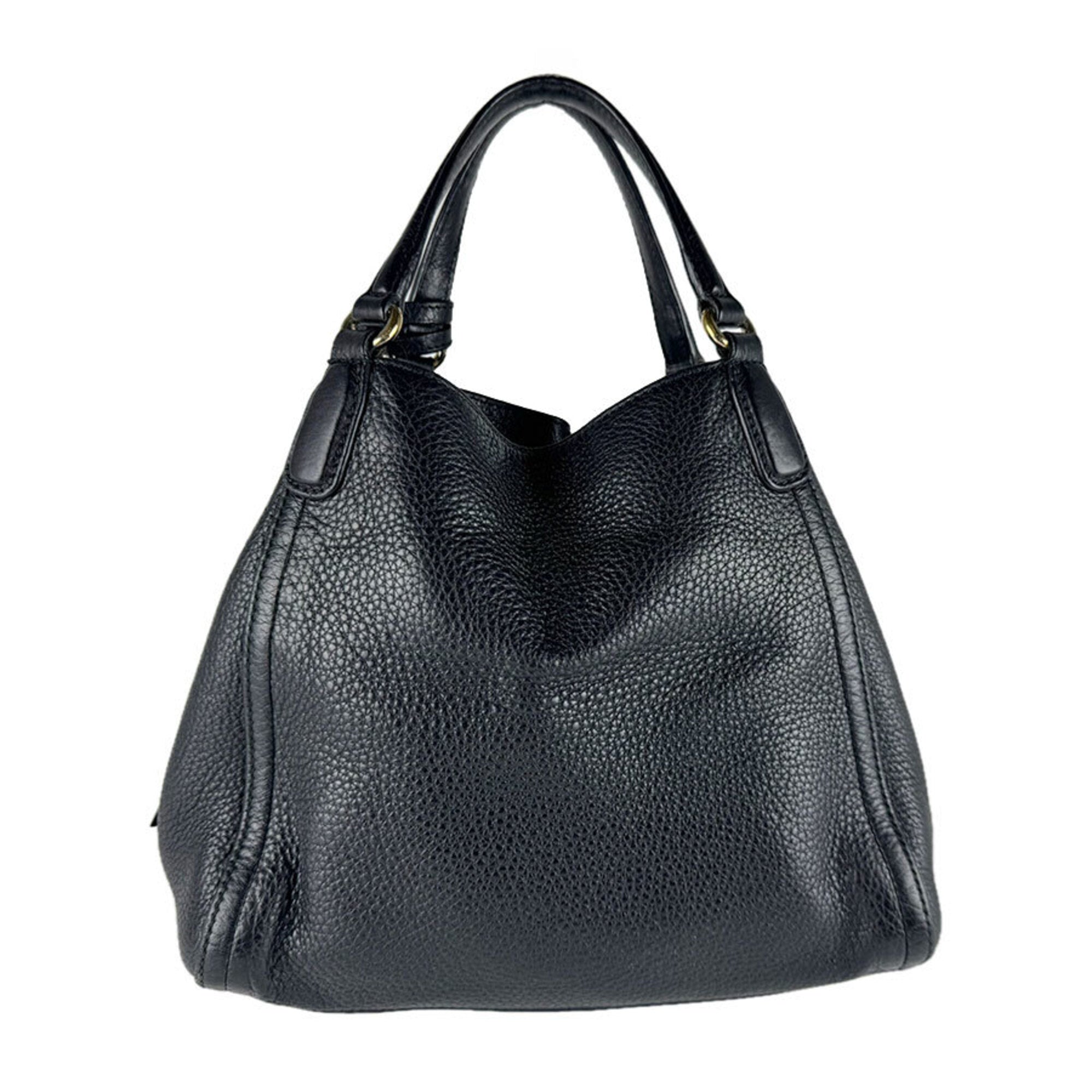 Gucci Black Leather Handbag Shoulder Bag (Pre-Owned)