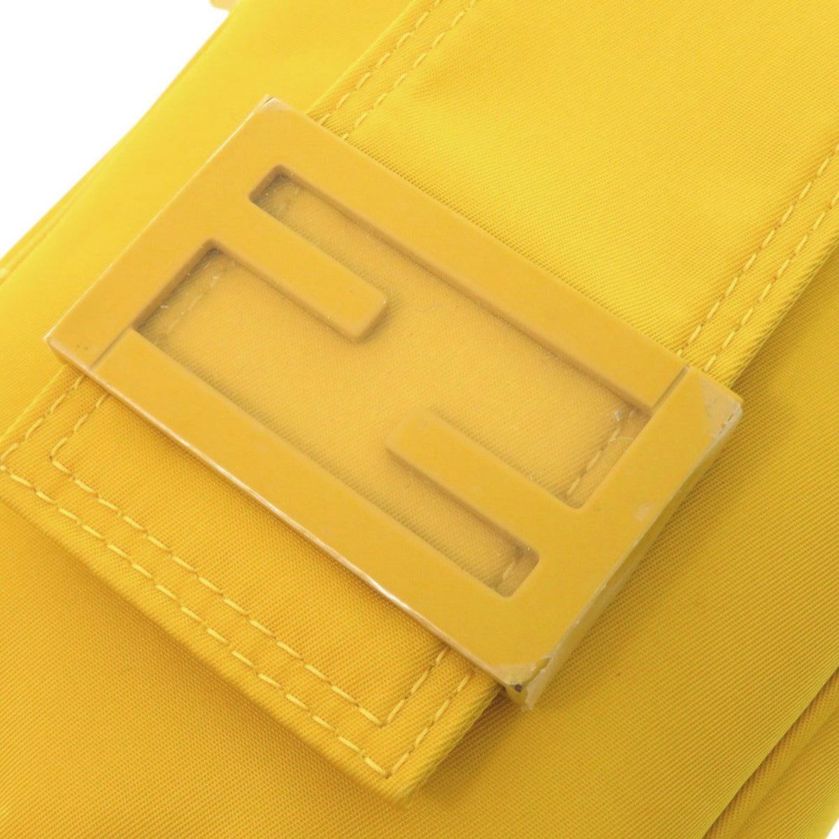 Fendi Yellow Nylon Pouch Shoulder Bag (Pre-Owned)