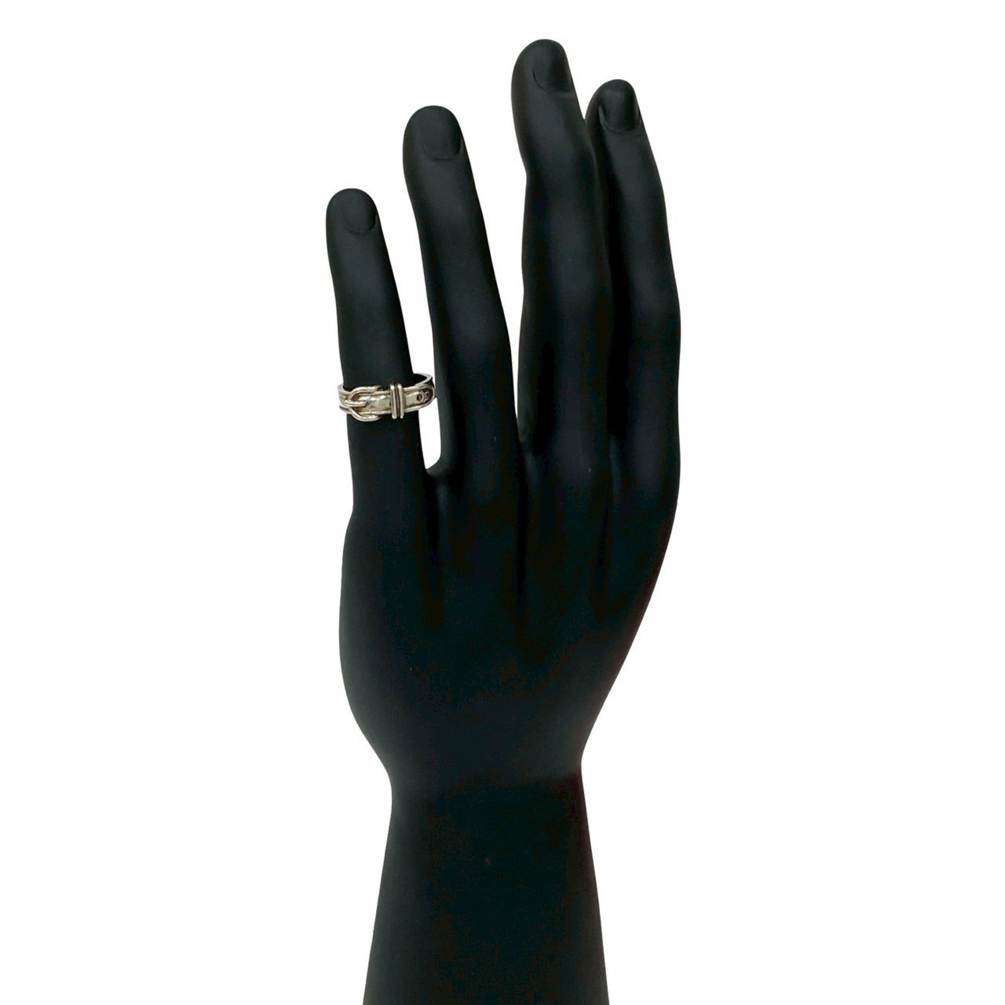 Hermes Silver Silver 925 Band Ring (Pre-Owned)