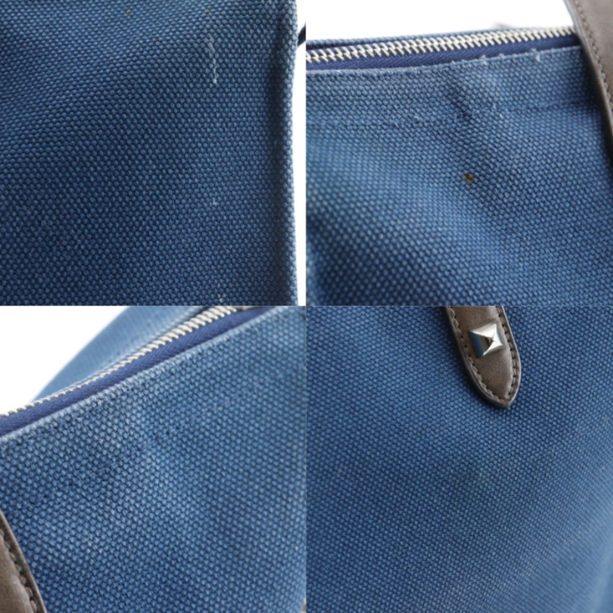 Hermes Navy Canvas Handbag (Pre-Owned)