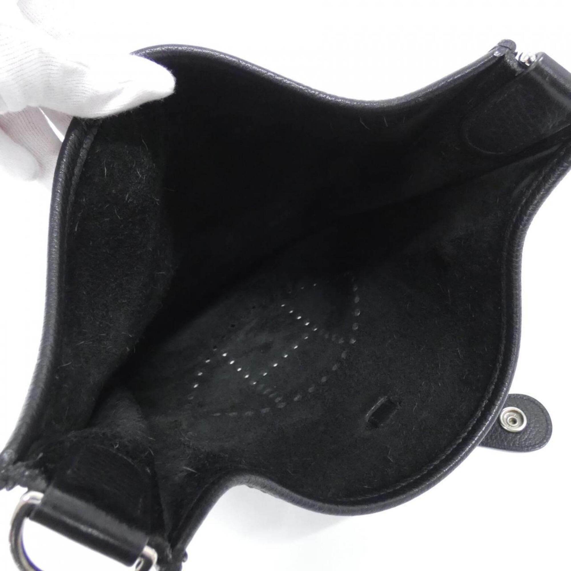 Hermes Black Taurillon Clemence Leather Shoulder Bag (Pre-Owned)