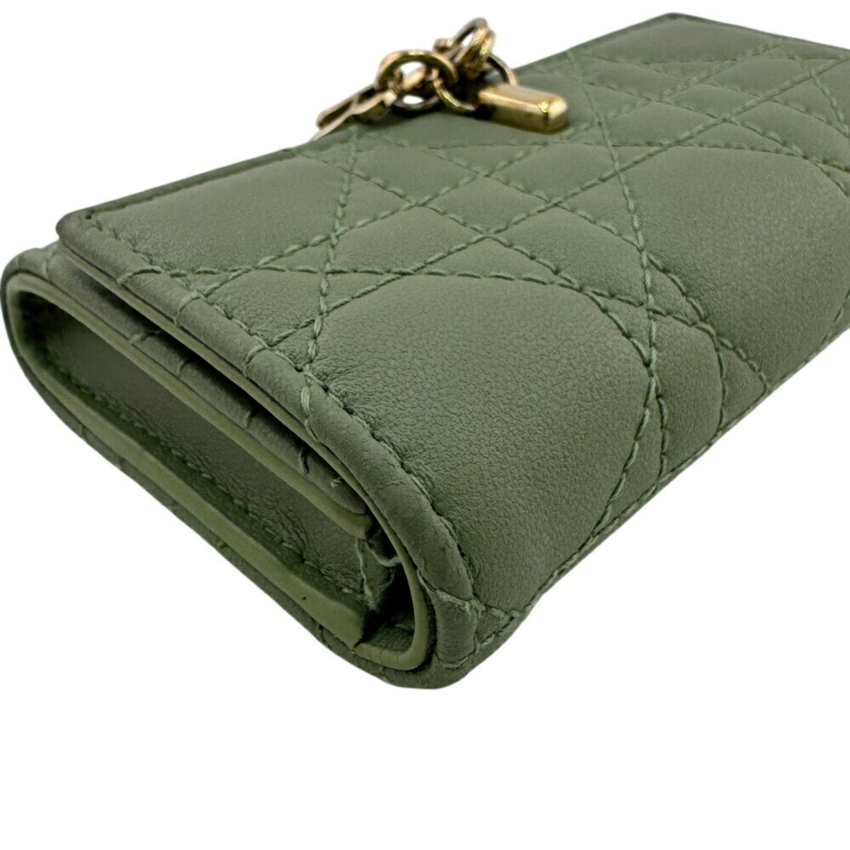 Christian Dior Green Leather Wallet (Bi-Fold) (Pre-Owned)